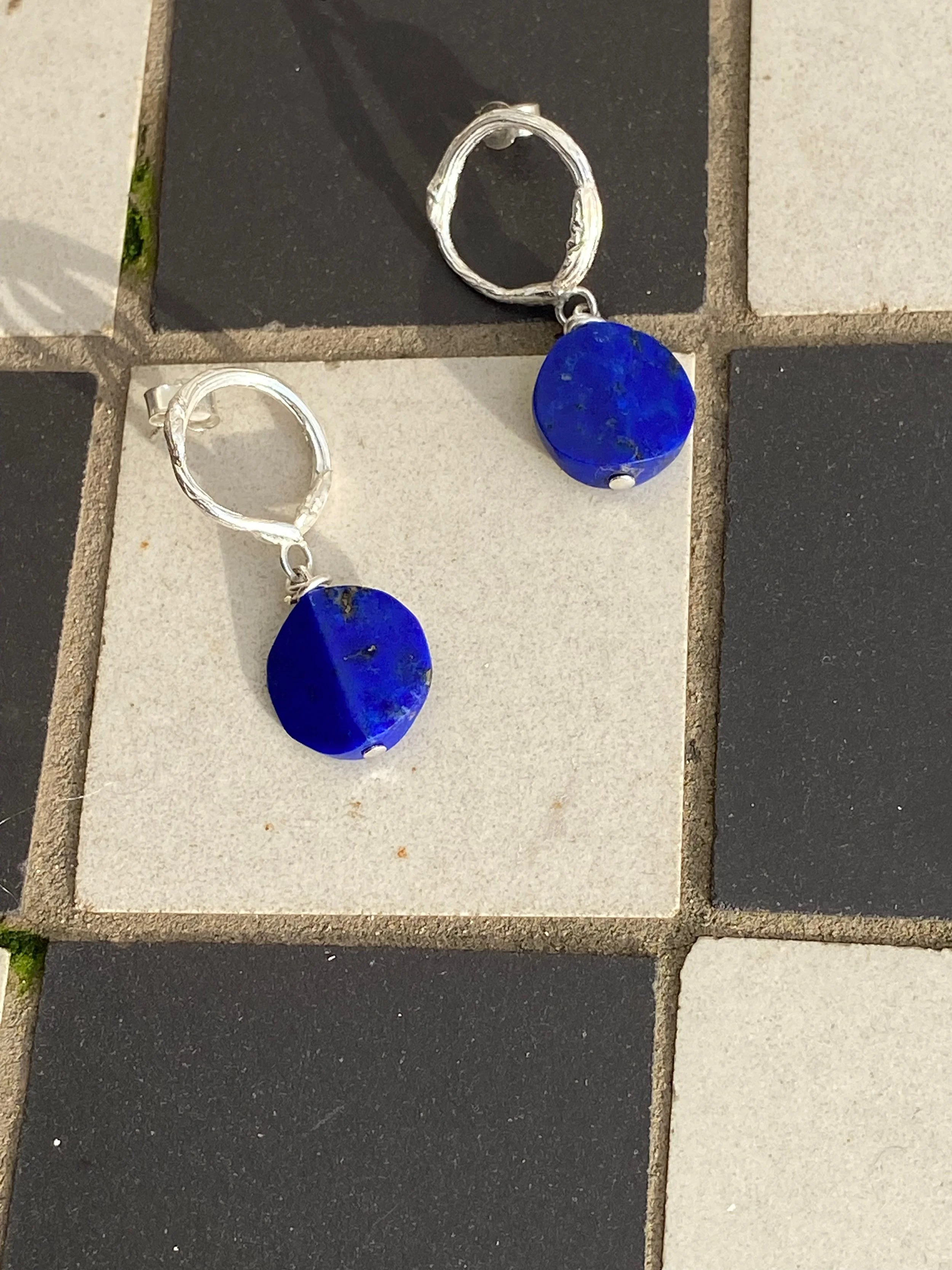 Silver Willow & lapis lazuli earrings