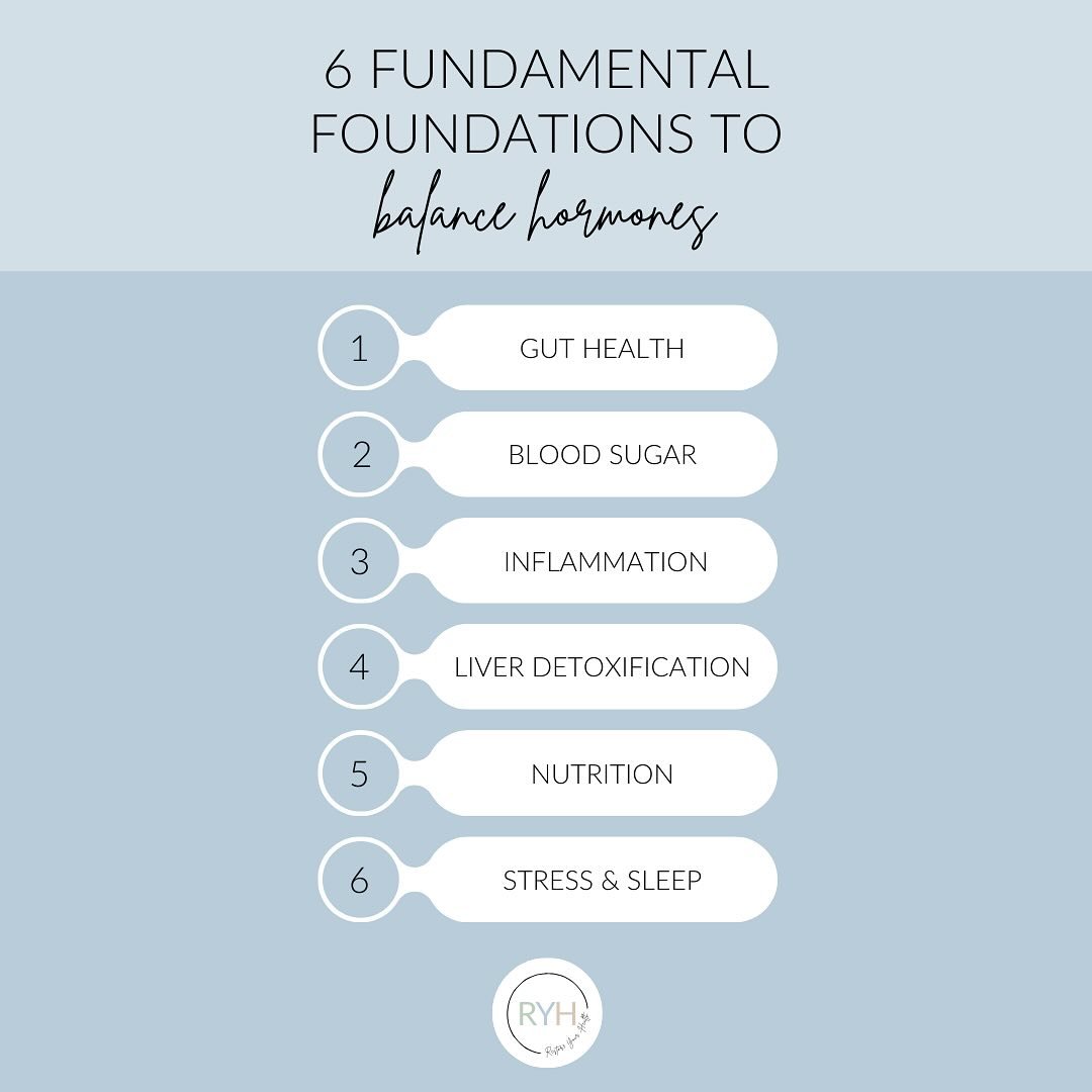 When it comes to balancing hormones, you have to ensure that the foundations are addressed first because hormonal imbalances are a downstream effect of foundational dysfunction. Hormones are never a root cause. Addressing the foundations and getting 