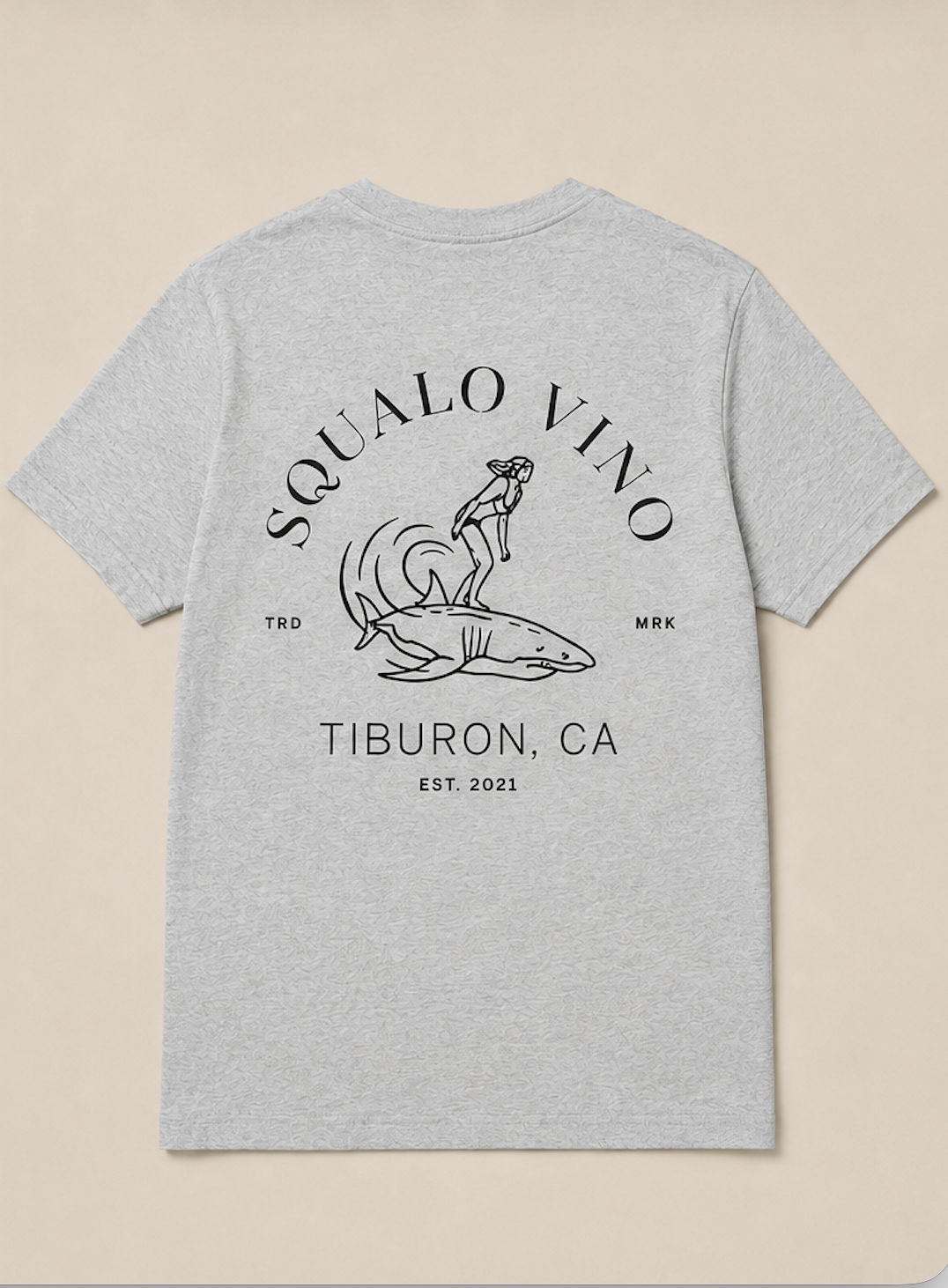 Squalo Vino Grey Surfer Girl Tee