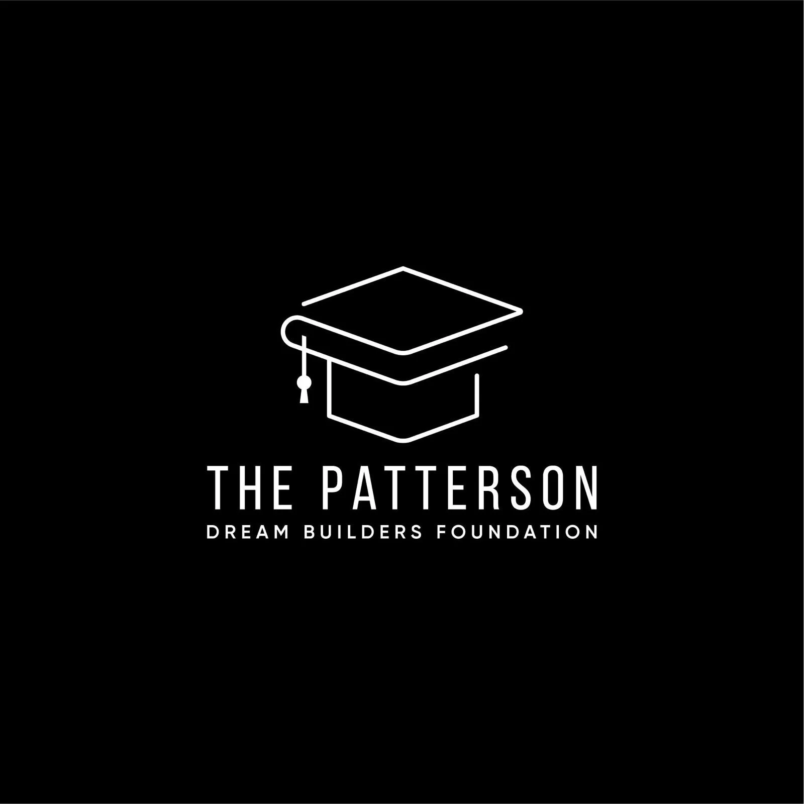 Logo for The Patterson Dream Builders Foundation featuring a graduation cap and the organization’s name.