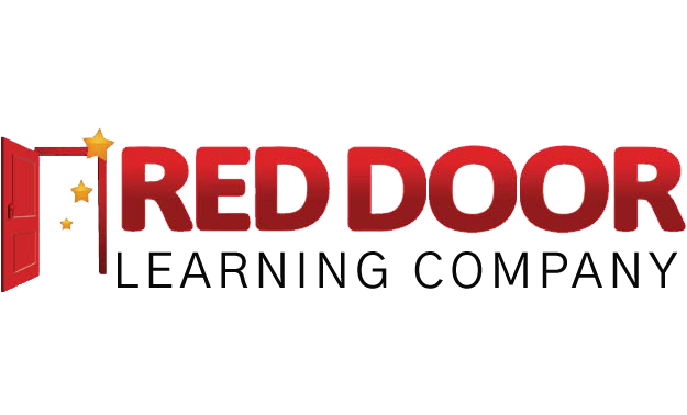Graphic with a red door on the left and the text 'RED DOOR' in bold red letters