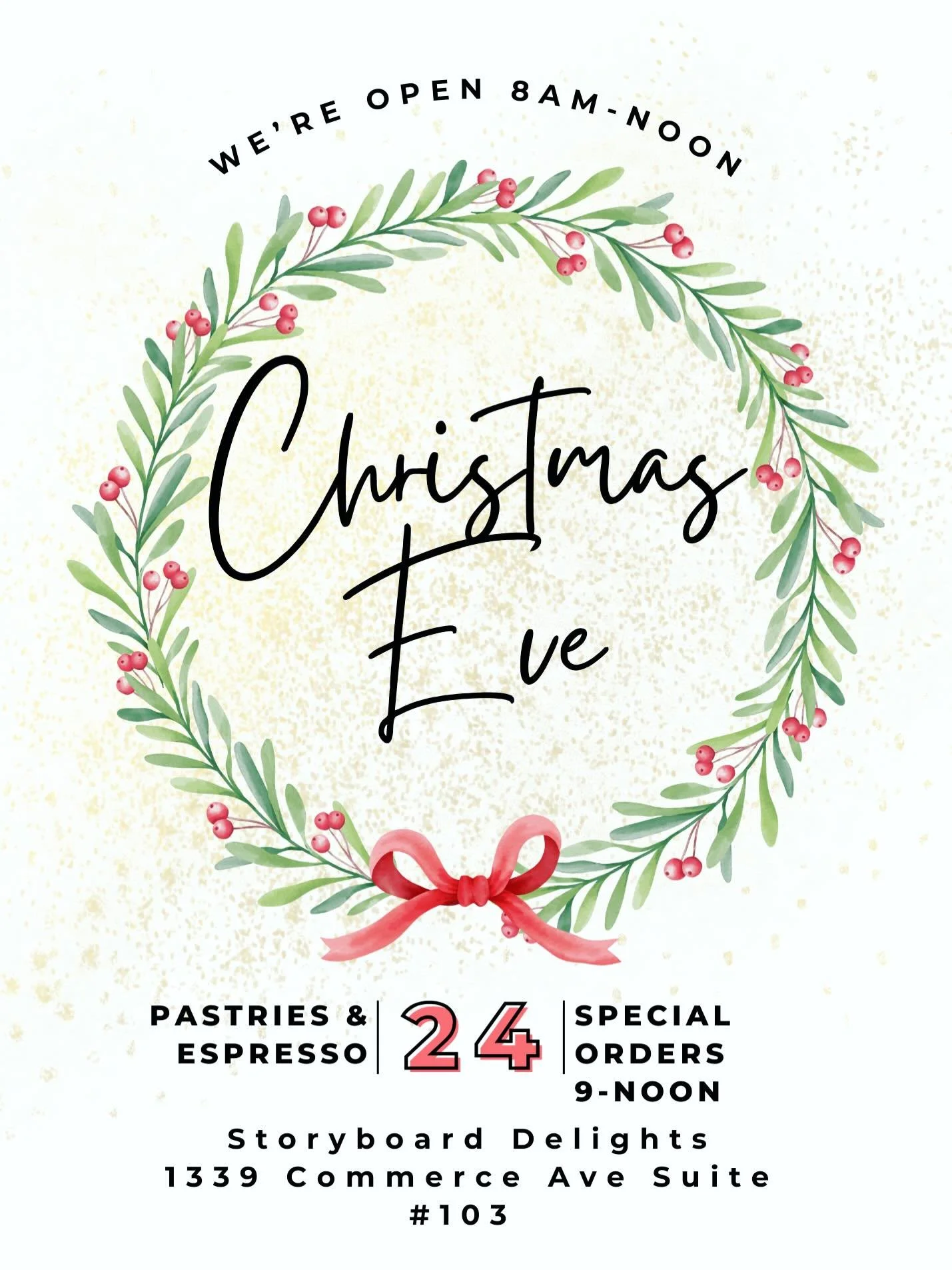 Merry Christmas Eve Eve!! ☺️

We will be open on Christmas Eve 8am-noon.
We have restocked bonbons again today!!!🥳 #christmaschocolates 
Seafoam is restocked as well, and we have so many delicious and wonderful options for Christmas treats and stock