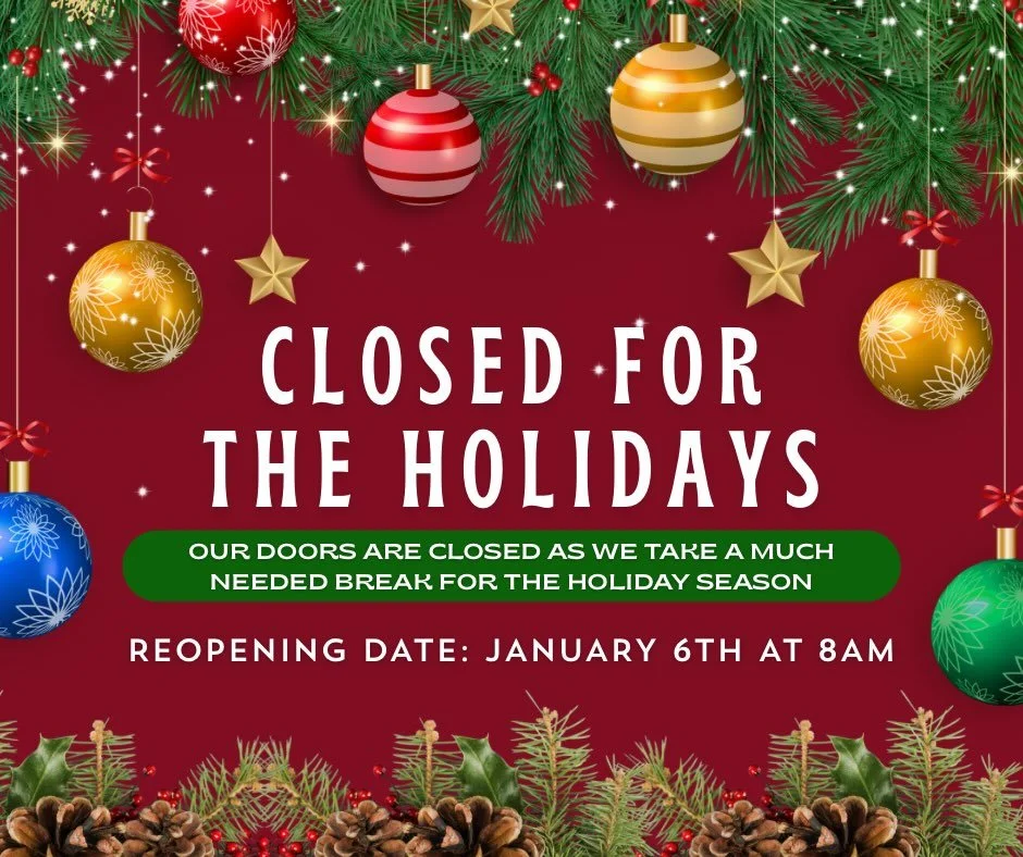 We hope you all had a wonderful Christmas!!! 🎄 

We will be closed through the 5th for a much needed rest and a little shop maintenance too!!! We will see you on Tuesday the 6th for Phitiviers!!!! 🇫🇷 

Merci, 
Chef Whitney 

#chirstmasbreak #holid
