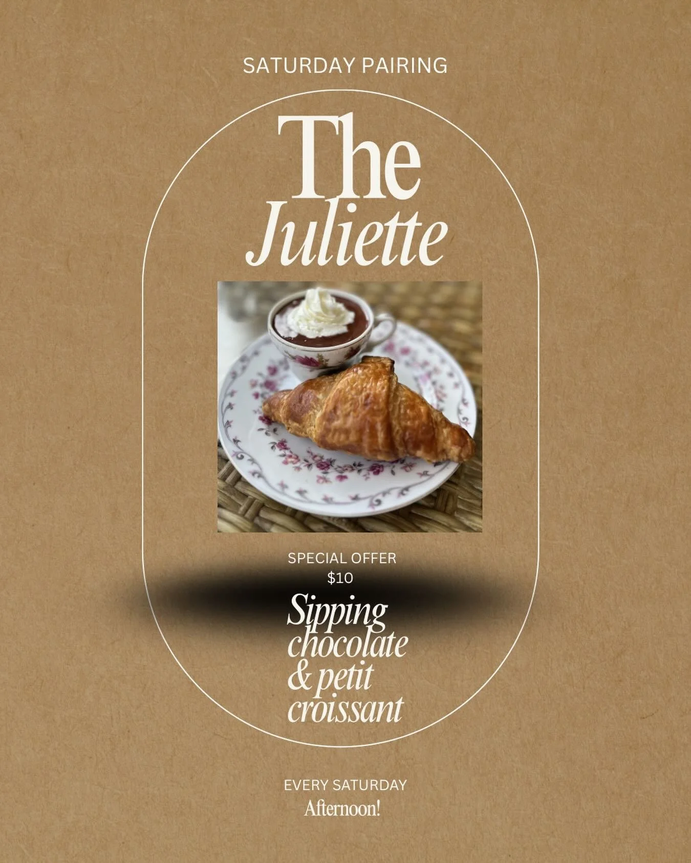Bonjour! 

It&rsquo;s a wonderful afternoon for a croissant with sipping chocolate!! We also have classic croissants individually and pain au chocolat. #yourwelcome 🤗

#saturdayatthecaf&eacute; #croissants #painauchocolat #sippingchocolate