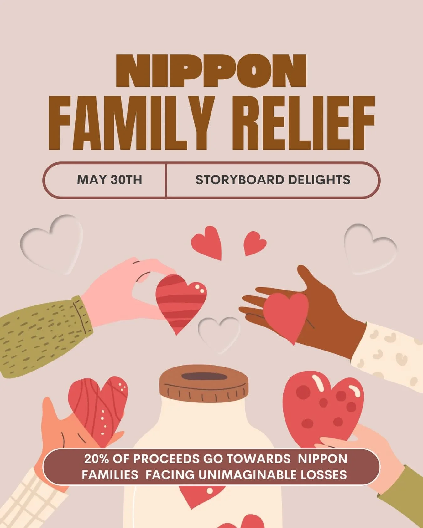 As we celebrate another year of serving this incredible community, our hearts are with the families affected by the devastating Nippon disaster.

During our anniversary celebration, we will be donating 20% of all sales to support local families and r