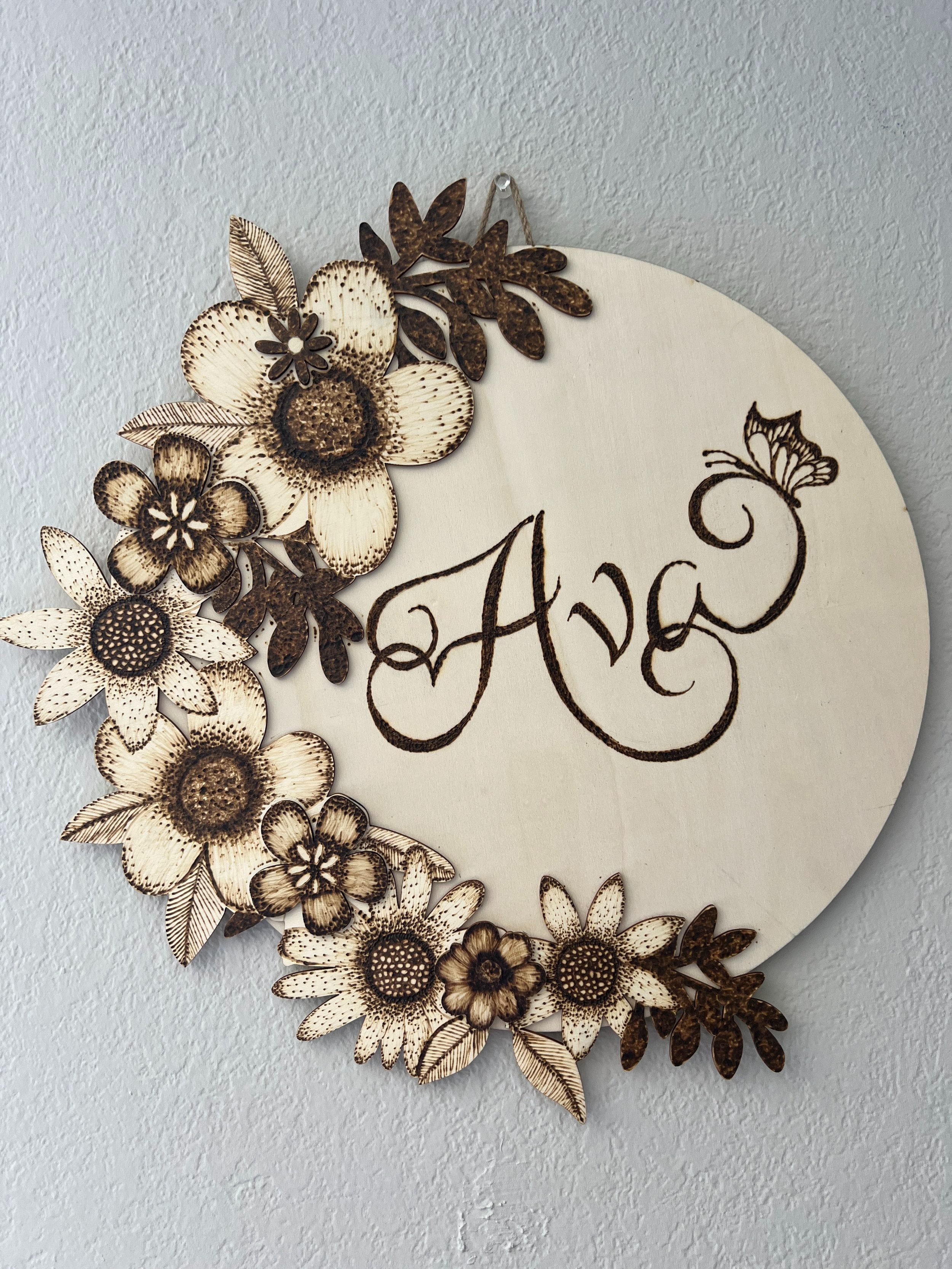 Name circle with flowers