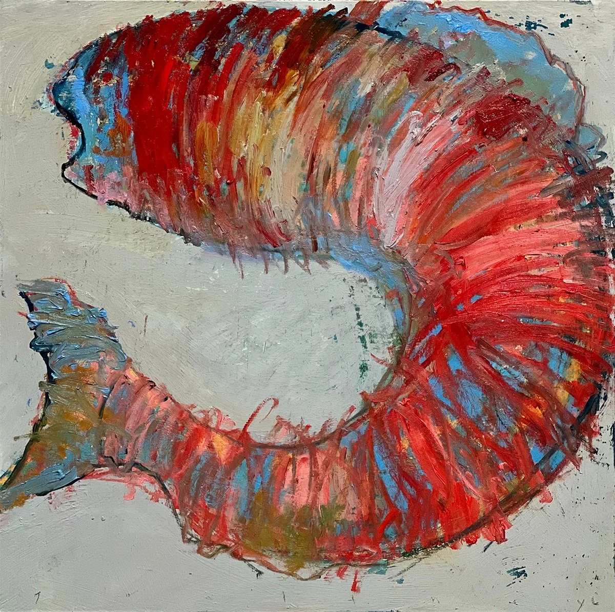 Montana Fish, 2022 , Oil on Panel , 24 in x 24 in x 1.5 in