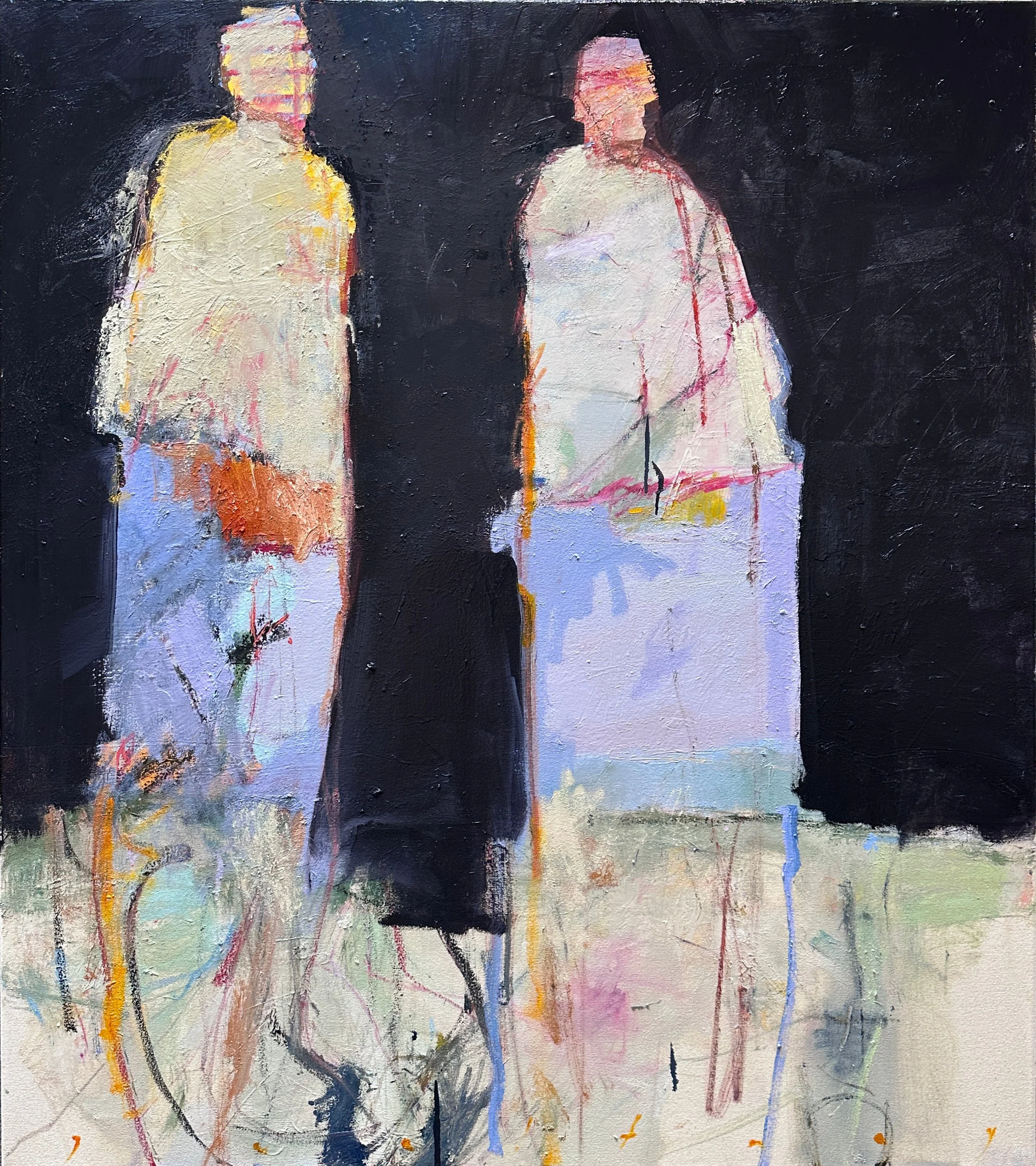 What Matters Is The Pause Between Notes, 2025 , Oil on Linen,  50 x 44 x 1 1/2 in