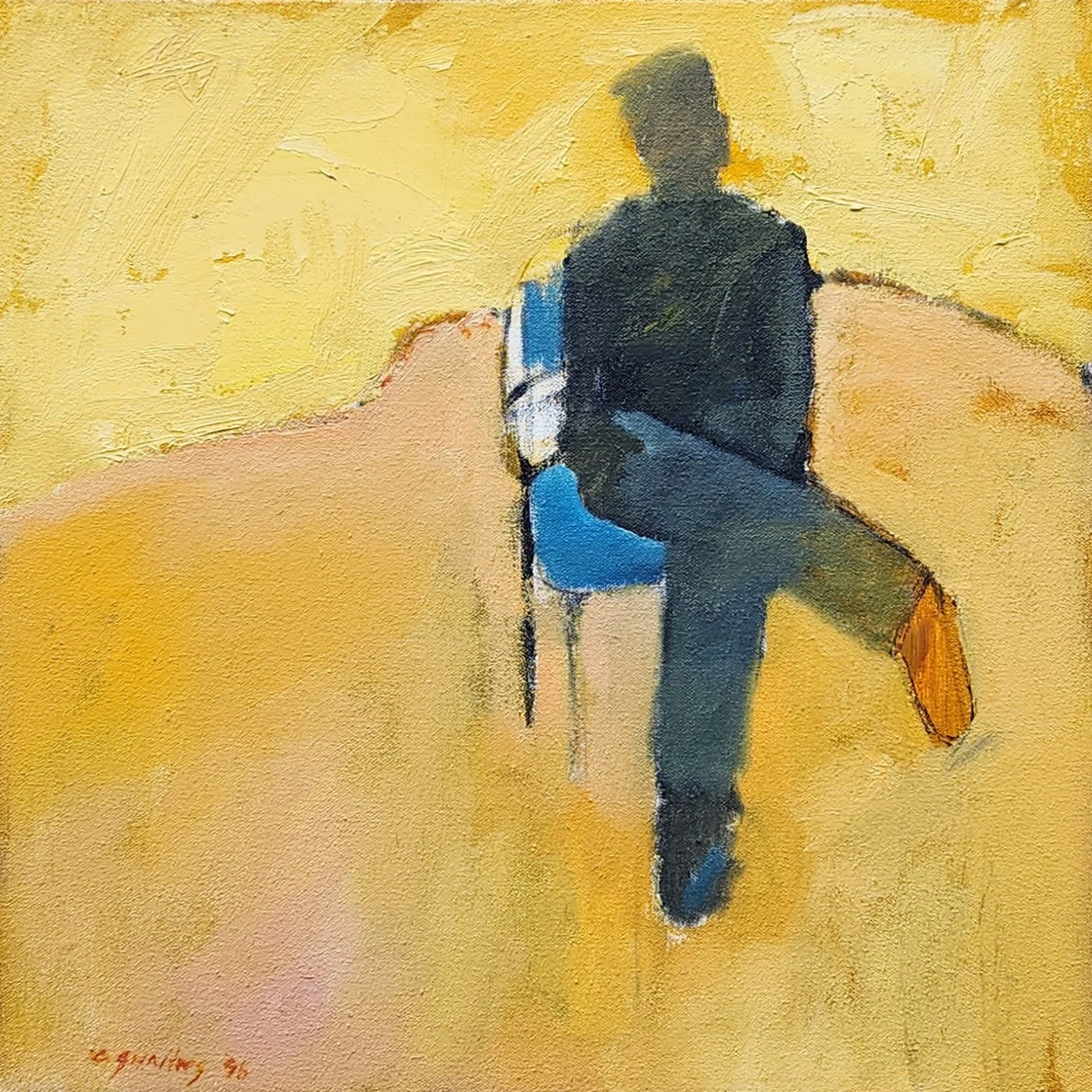 Untitled, 1992,  Oil on Canvas, Framed , 18 x 18 x 1 in