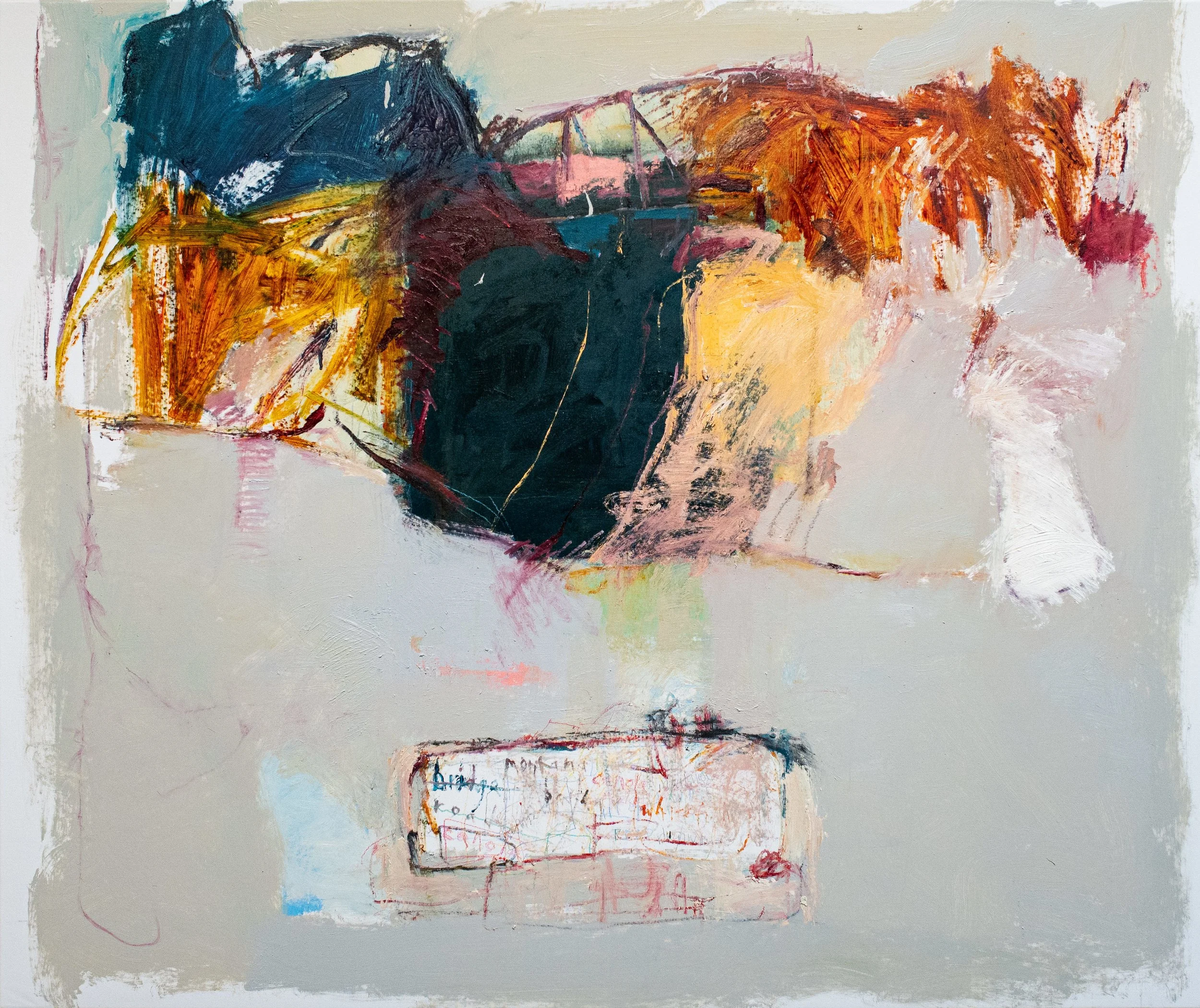 Bridge on the 93, 2023 , Oil on Canvas , 57 x 67 x 1 1/2 in