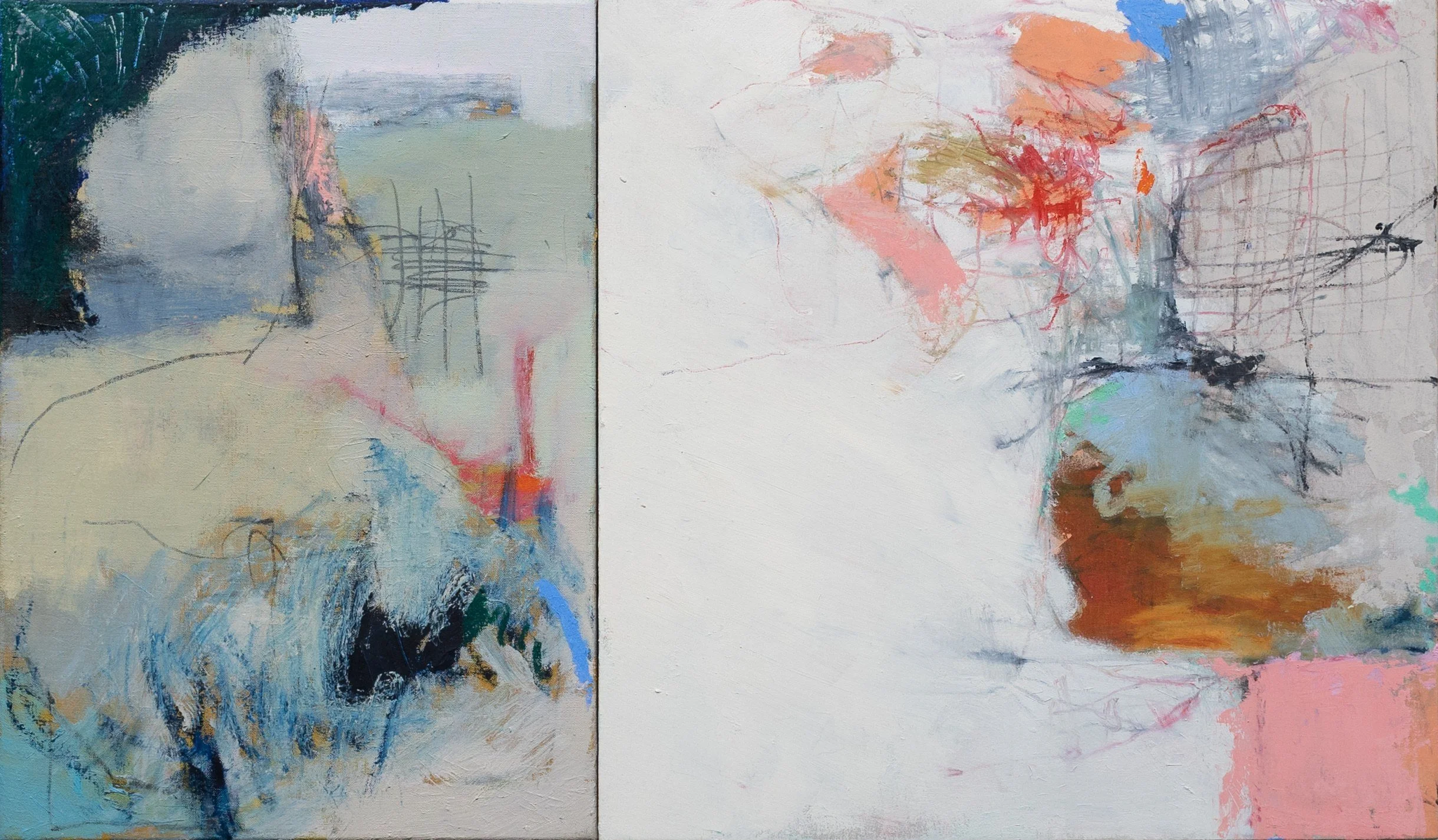 Skin and Bone, 2022 , Oil and Mixed Media on Linen and Panel , 24 in x 41 in x 2.5 in