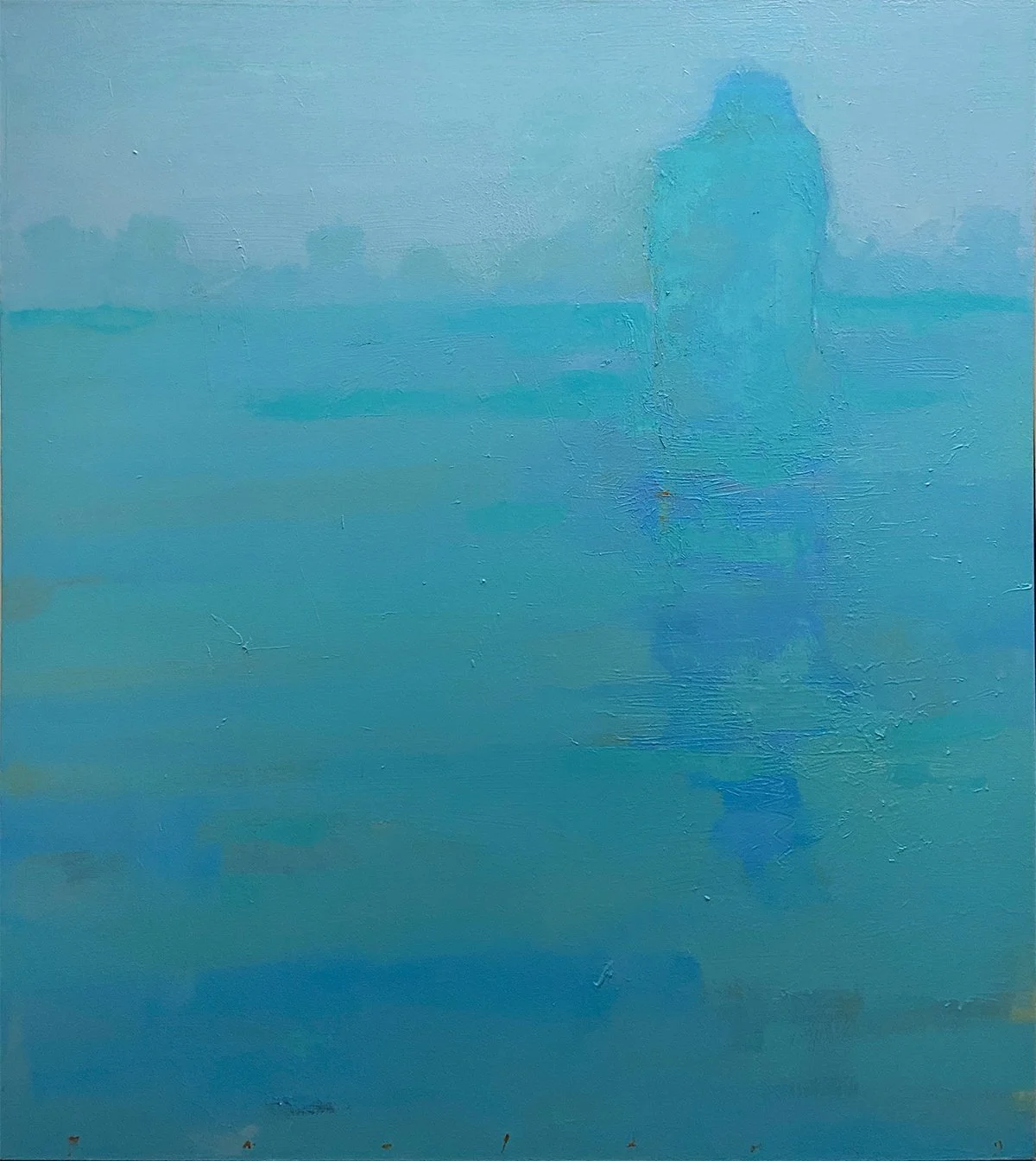 Water Slows Us Down, 2014,  Oil on Canvas , 50 x 44 x 2 1/2 in