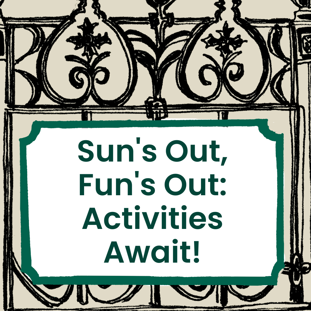 Enjoy the sunshine with our range of fun workshops, wellbeing sessions, exhibitions and more!