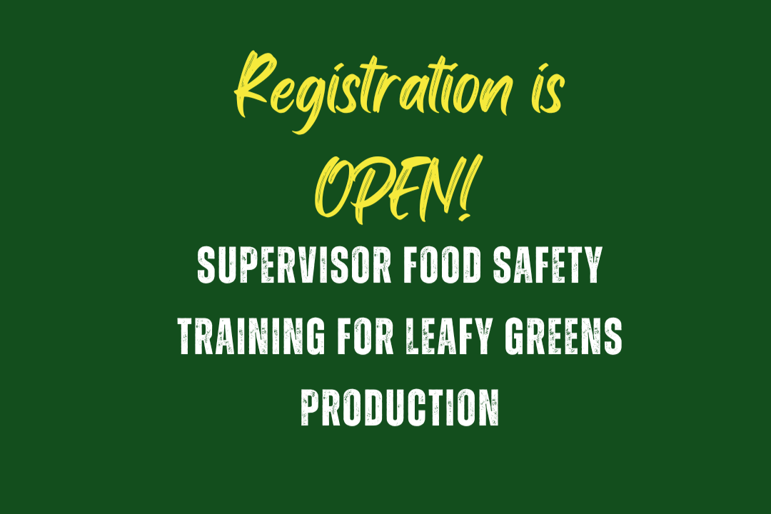 Registration Now Open for Annual Supervisor Food Safety Training