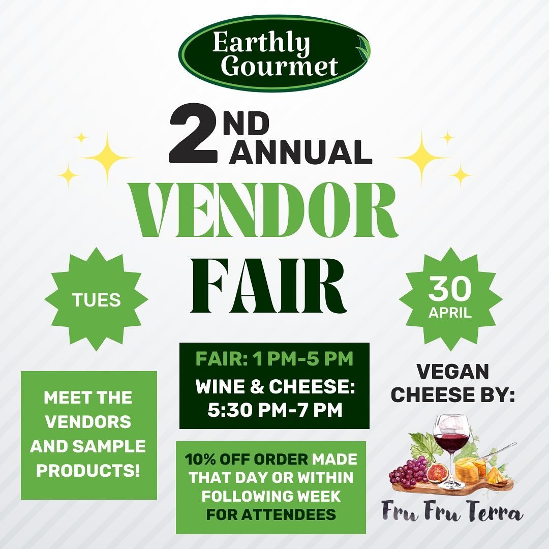 Come hang out with us tomorrow!! Last chance to RSVP!! Link in bio! ❤️🌱🧀🍷

-

ATTN: Foodservice and Retail Business Owners &amp; Food Buyers/Chefs!!

Please join us for our 2nd Annual Vendor Fair on Tuesday, April 30th from 1pm - 5pm. Our first on