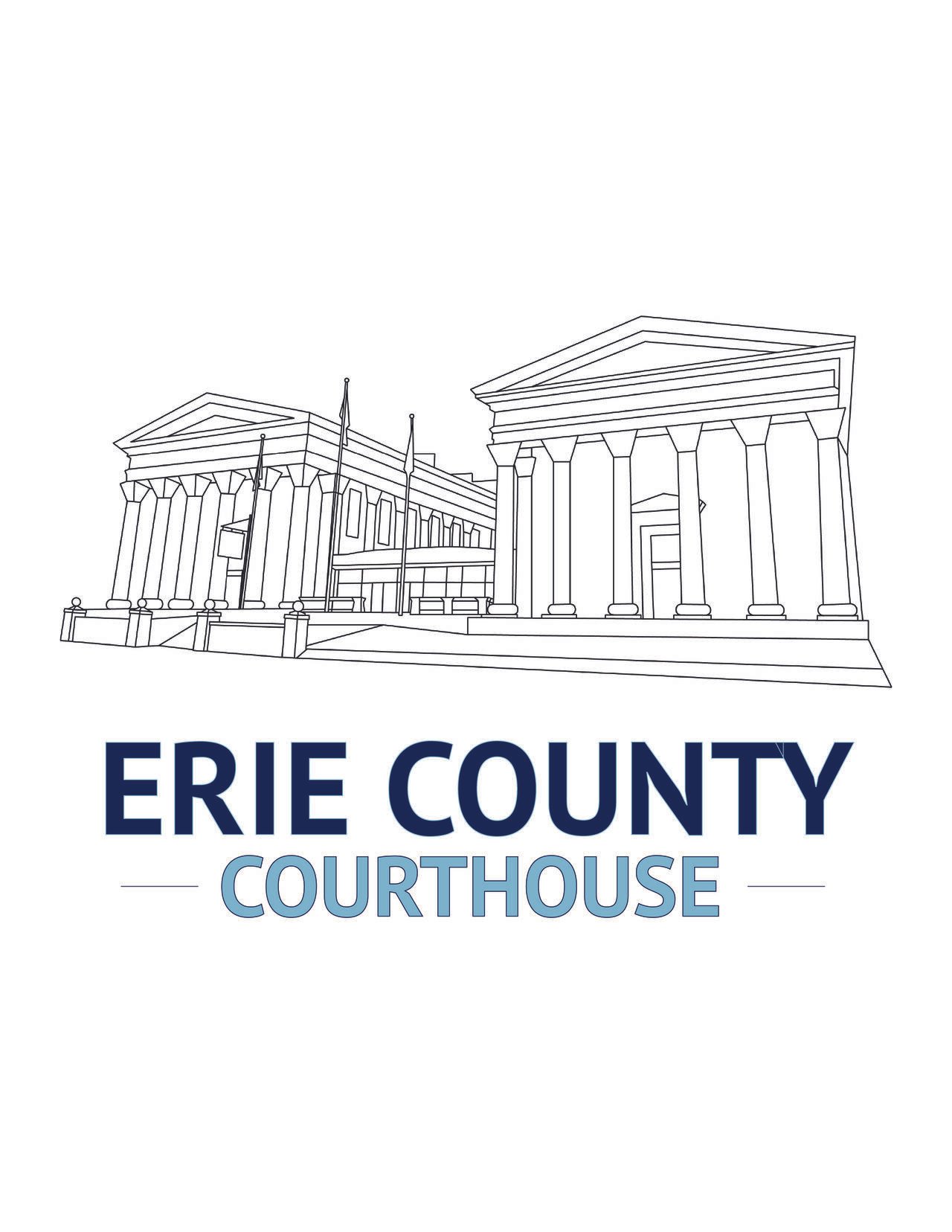 Erie County Courthouse Vector Image Logo