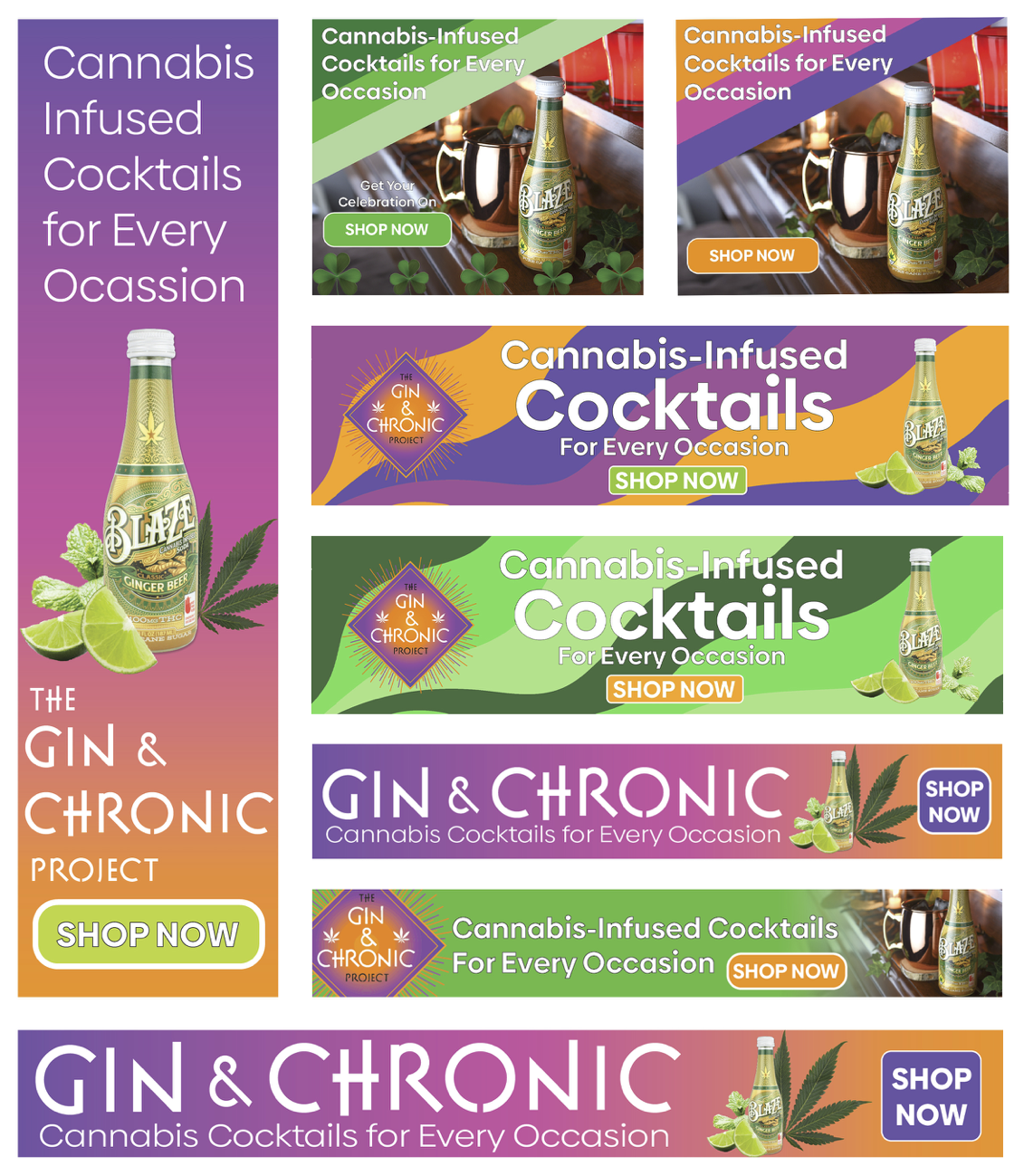 Banner ads for The Gin & Chronic Project