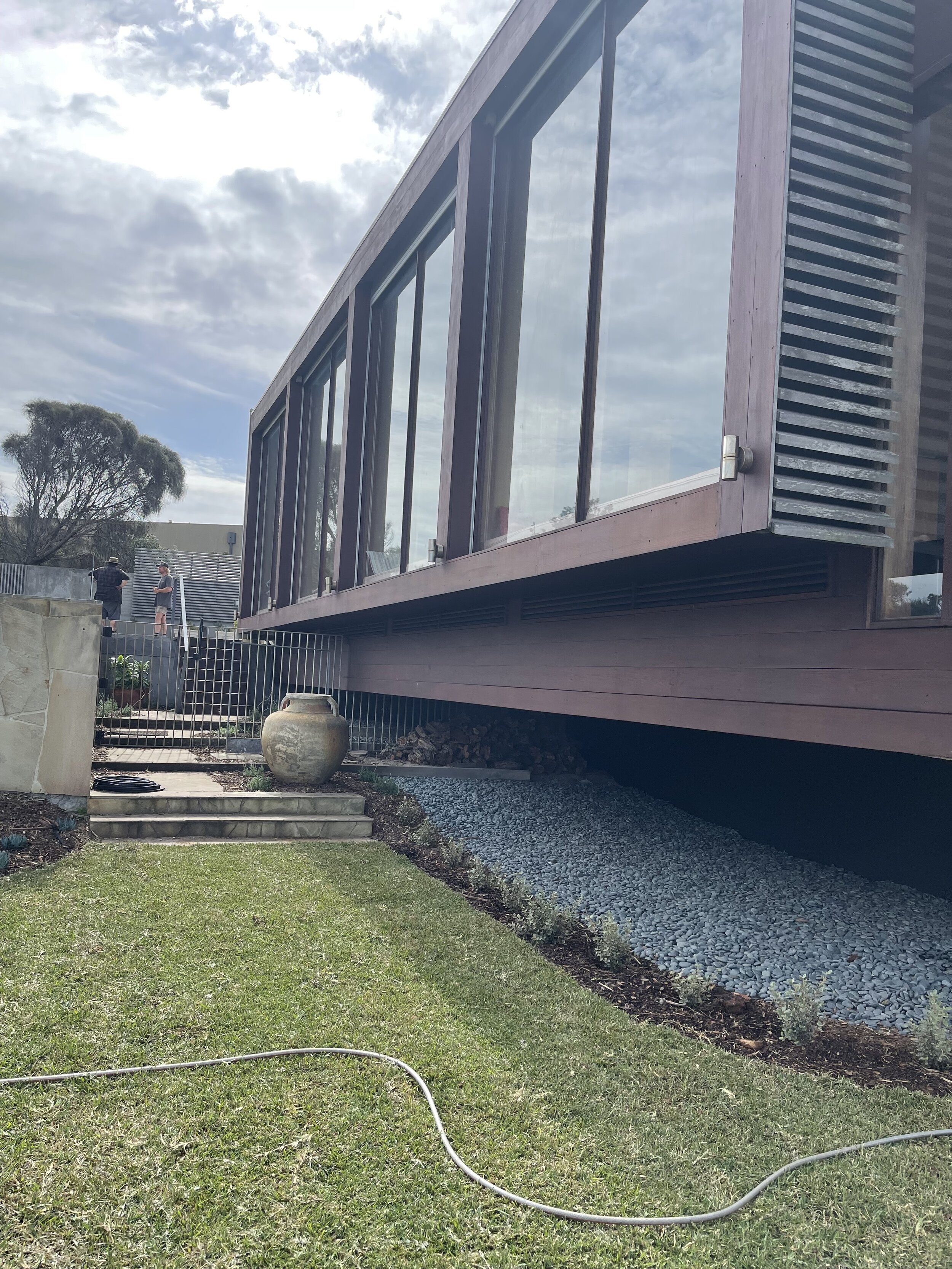 The team at Vis a Vis Window Cleaning can see their own reflections in these perfectly cleaned windows in Portsea.