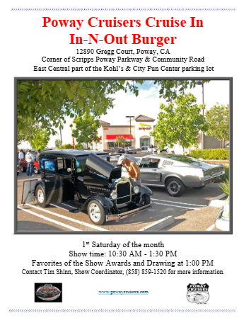 Poway Cruisers In-N-Out Car Show | Dec 6th