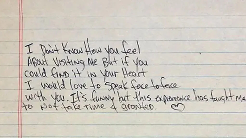 section of handwritten letter from Tupac to Madonna