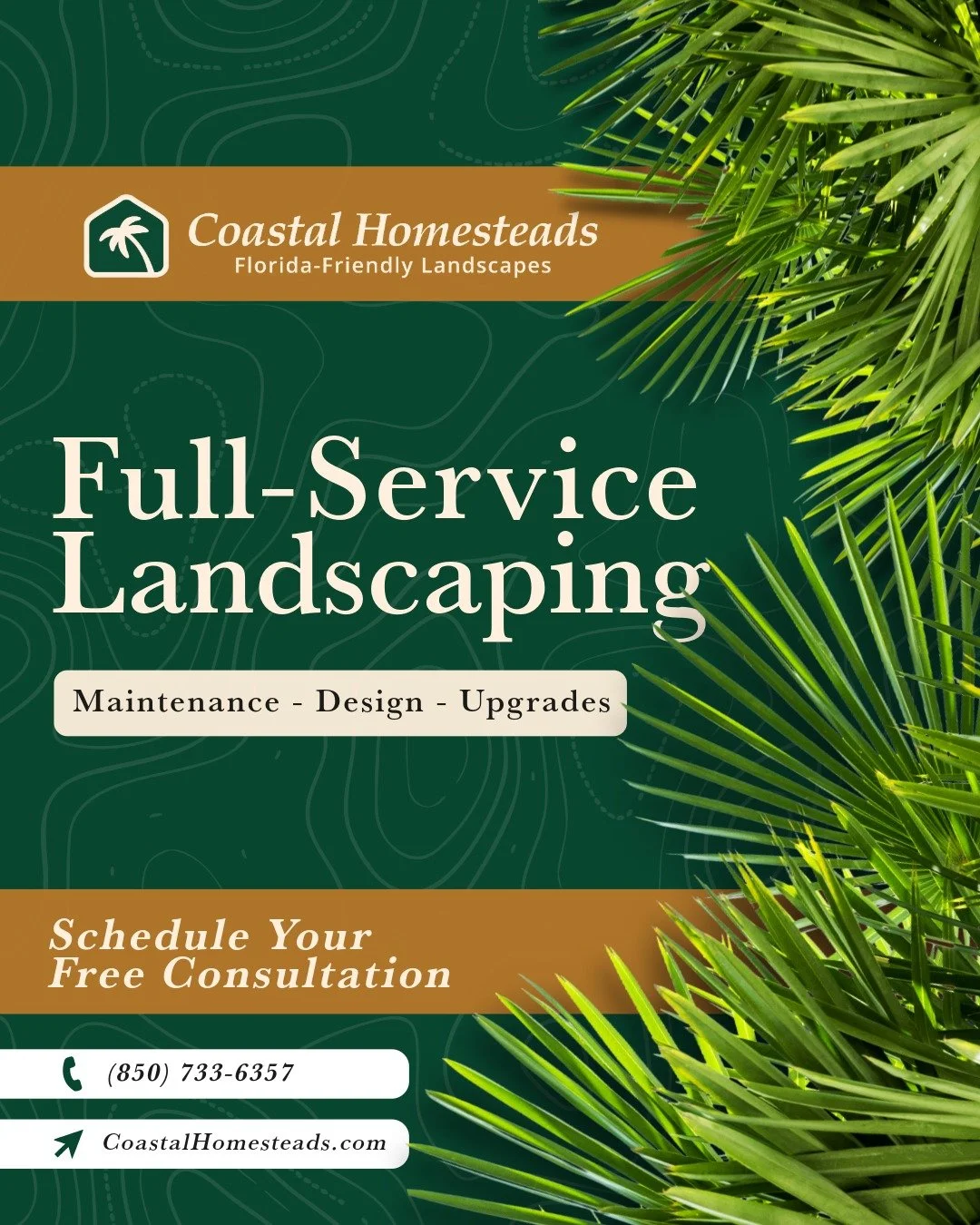 Your landscape should do more than look good - it should work for your home, your lifestyle, and Florida&rsquo;s climate. Coastal Homesteads, your full-service, Florida-friendly landscaping team, provides complete landscape design, installation, and 