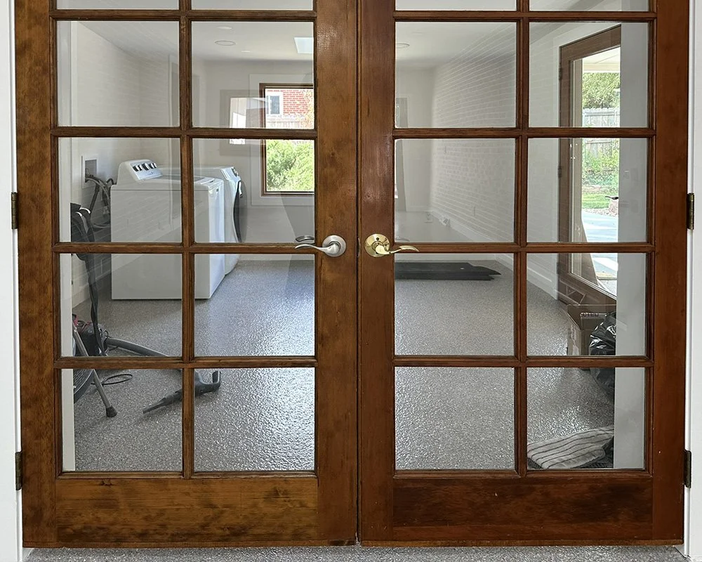 French doors to the laundry room. 
