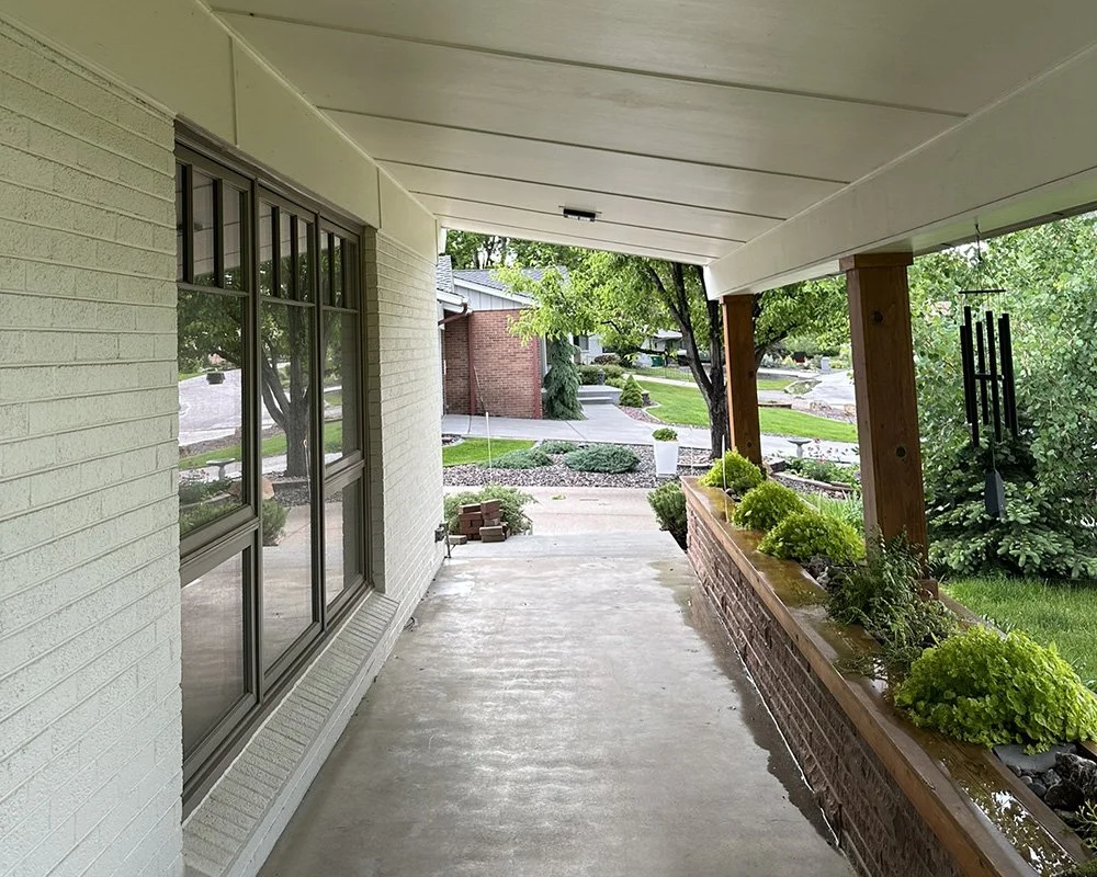 Front porch with a planter.