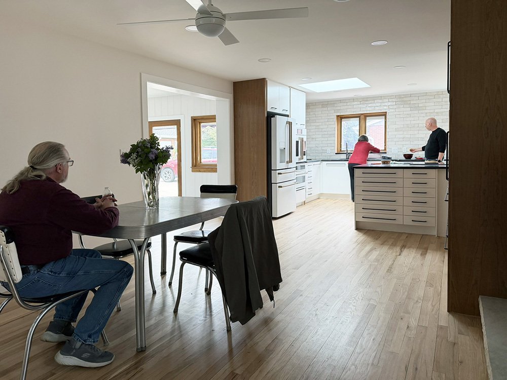 The dining room is open to the kitchen; plenty of space for everyone. 