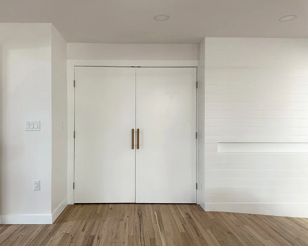 A large closet for parking wheelchairs.