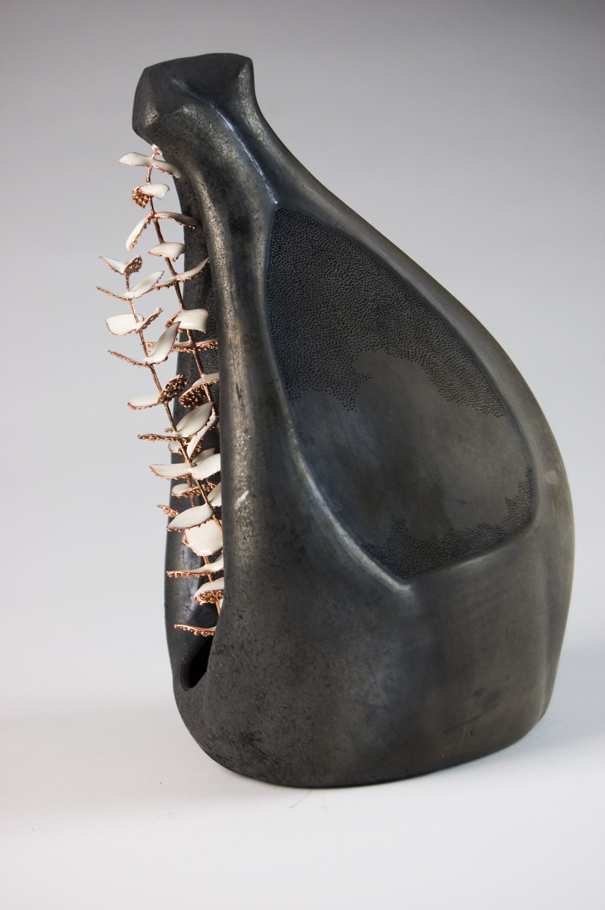Jug, Raku with Copper & Resin Cone 06