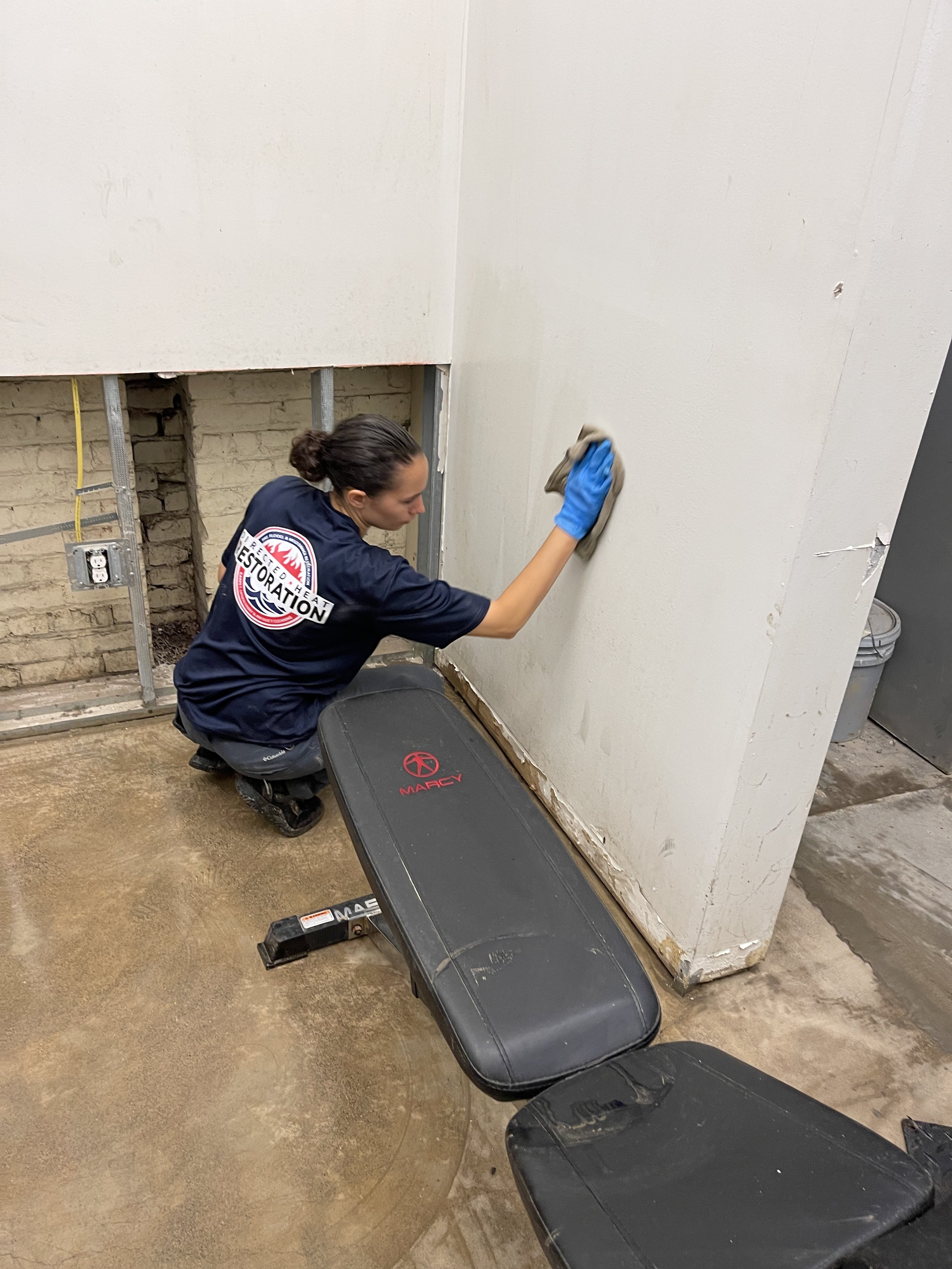 Cleaning of the existing drywall that did not need to be removed. This offers the removal of any fine hazardous dust particles that could be floating around the structure prior to repairs. 
