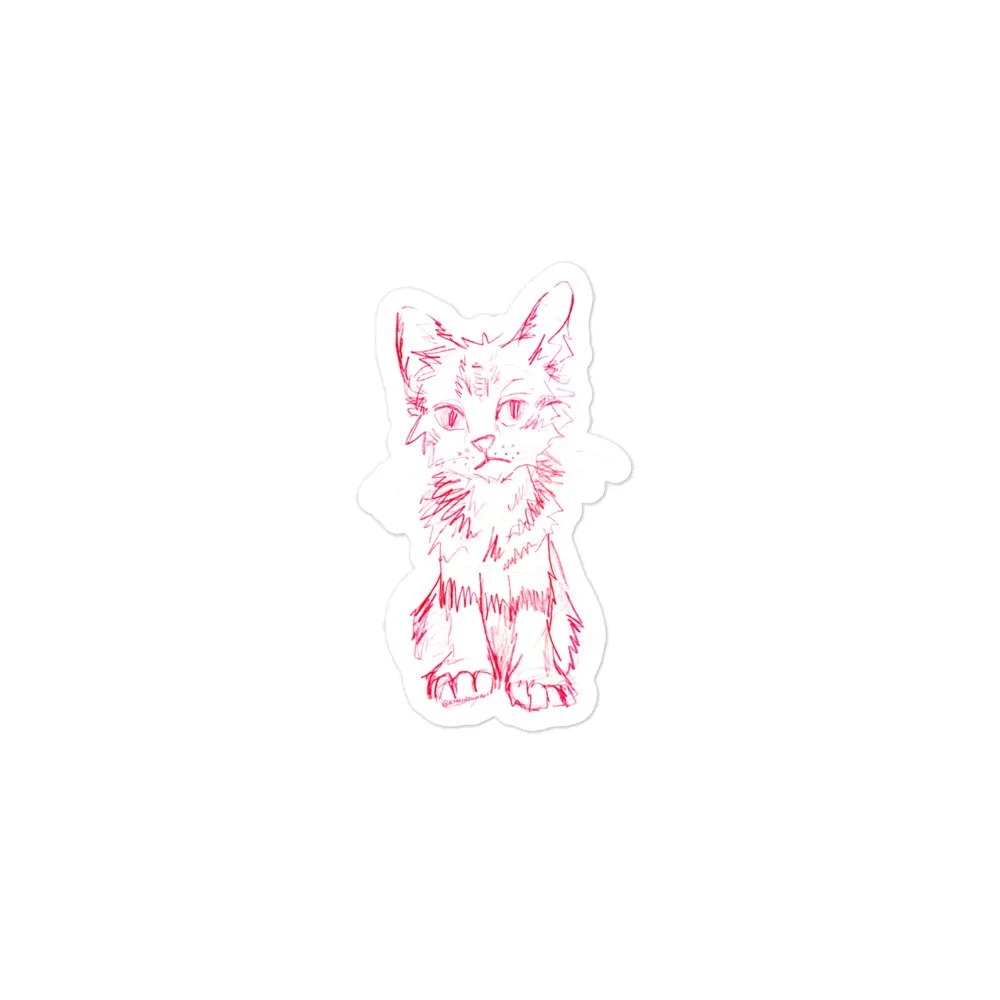 Kitten Doodle Bubble-Free Sticker