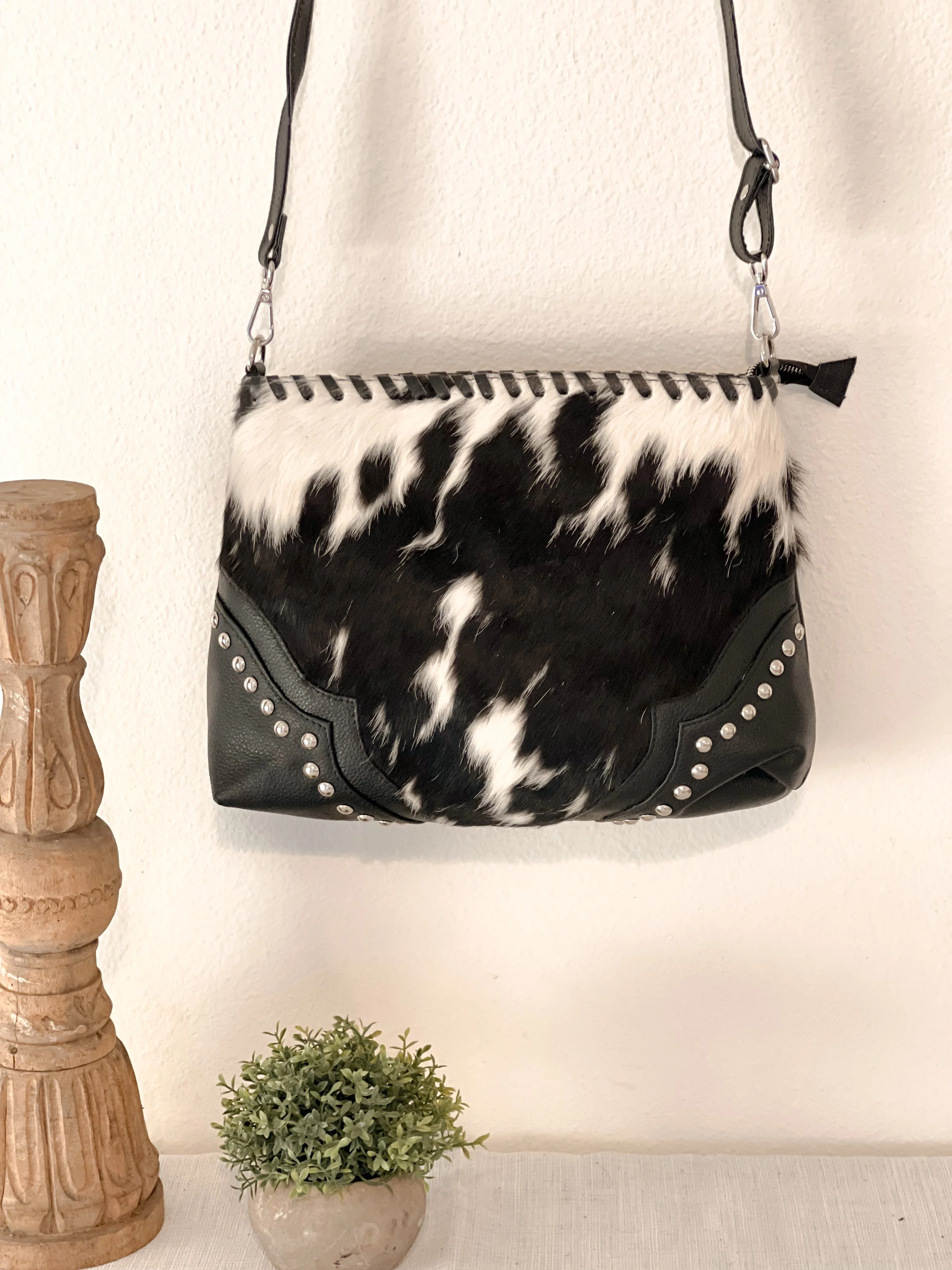 M/L Cowhide and Leather Crossbody