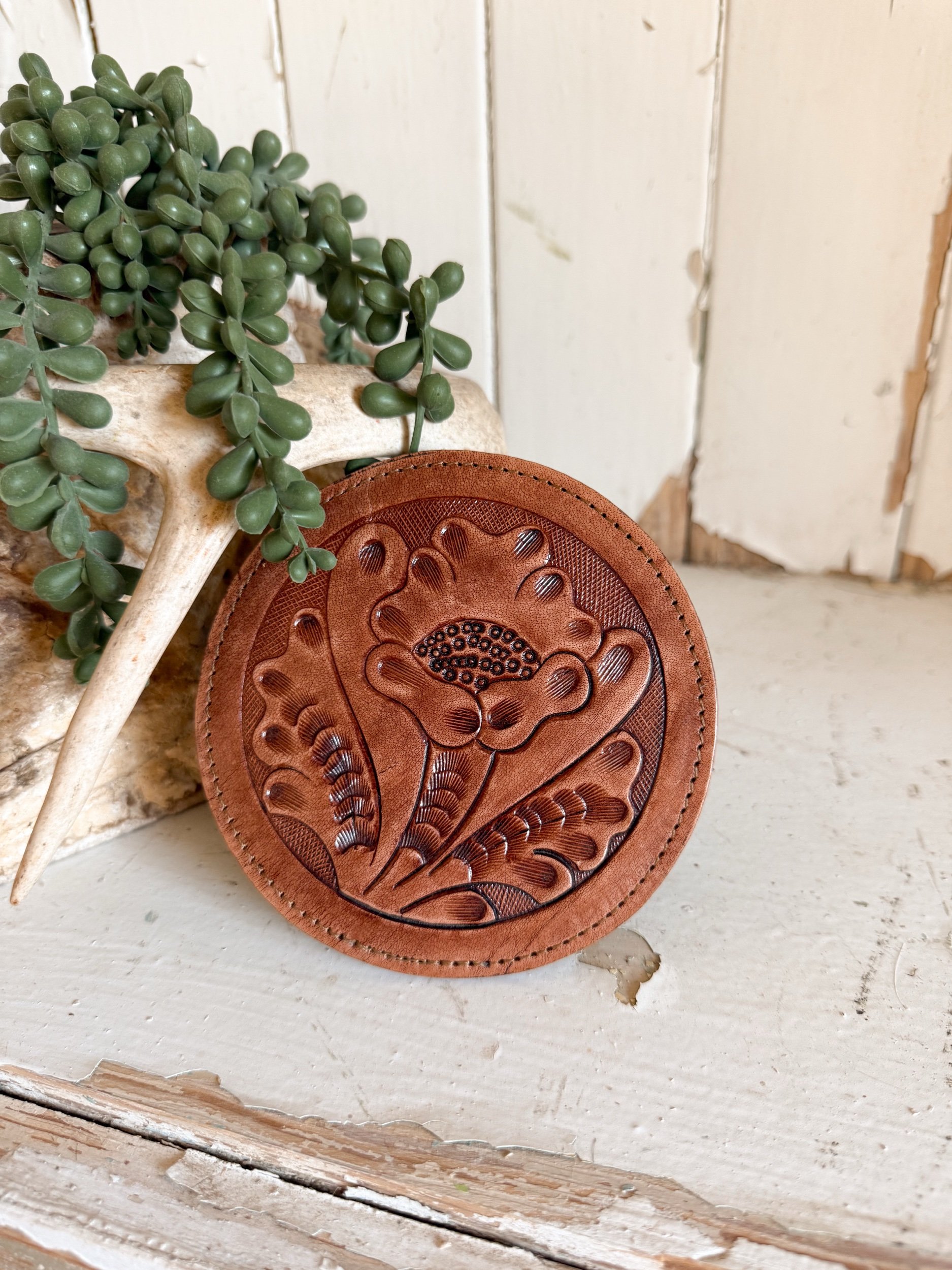 Tooled Leather Coasters