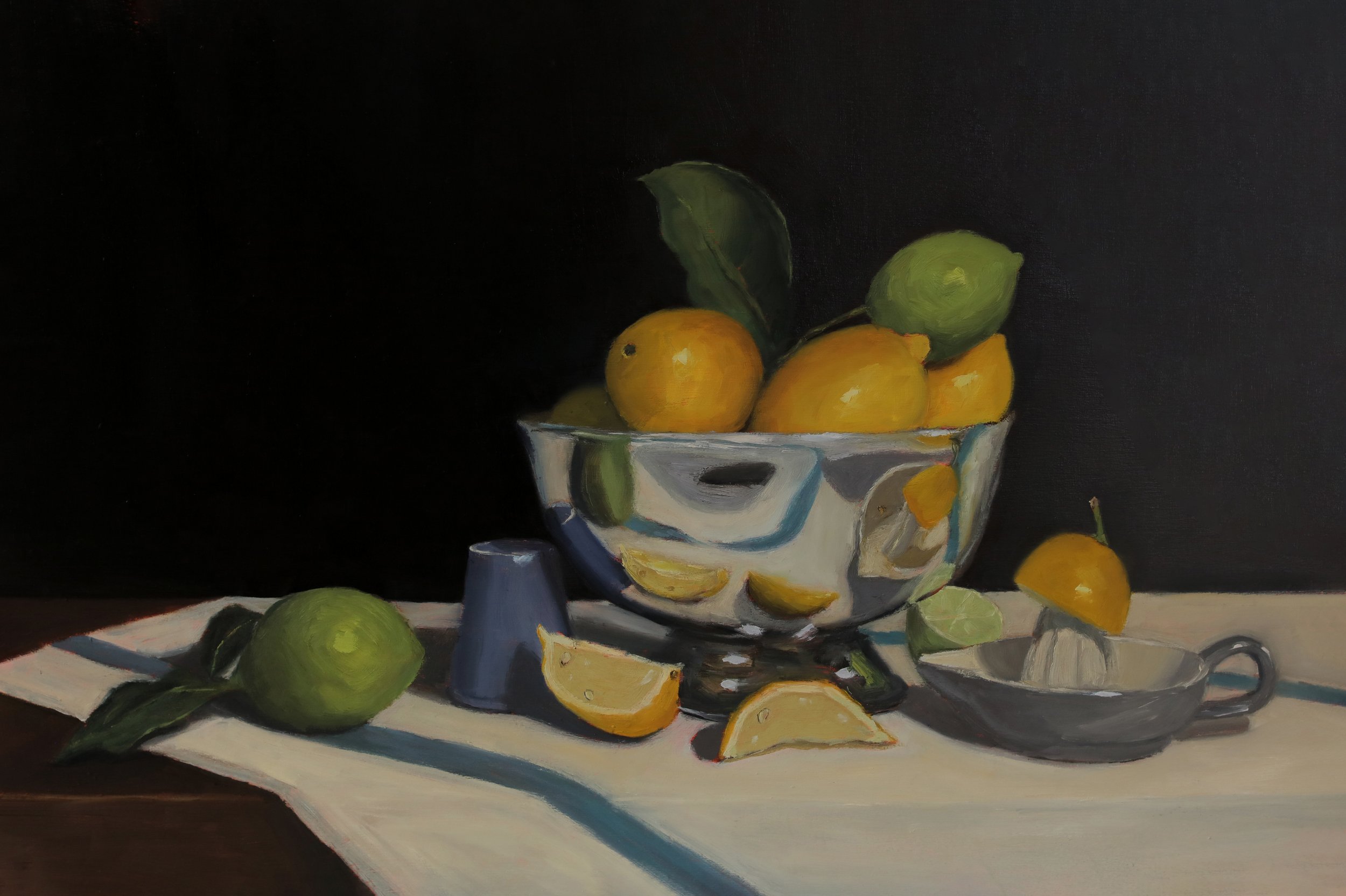 Tabletop of Lemons with Squeezer