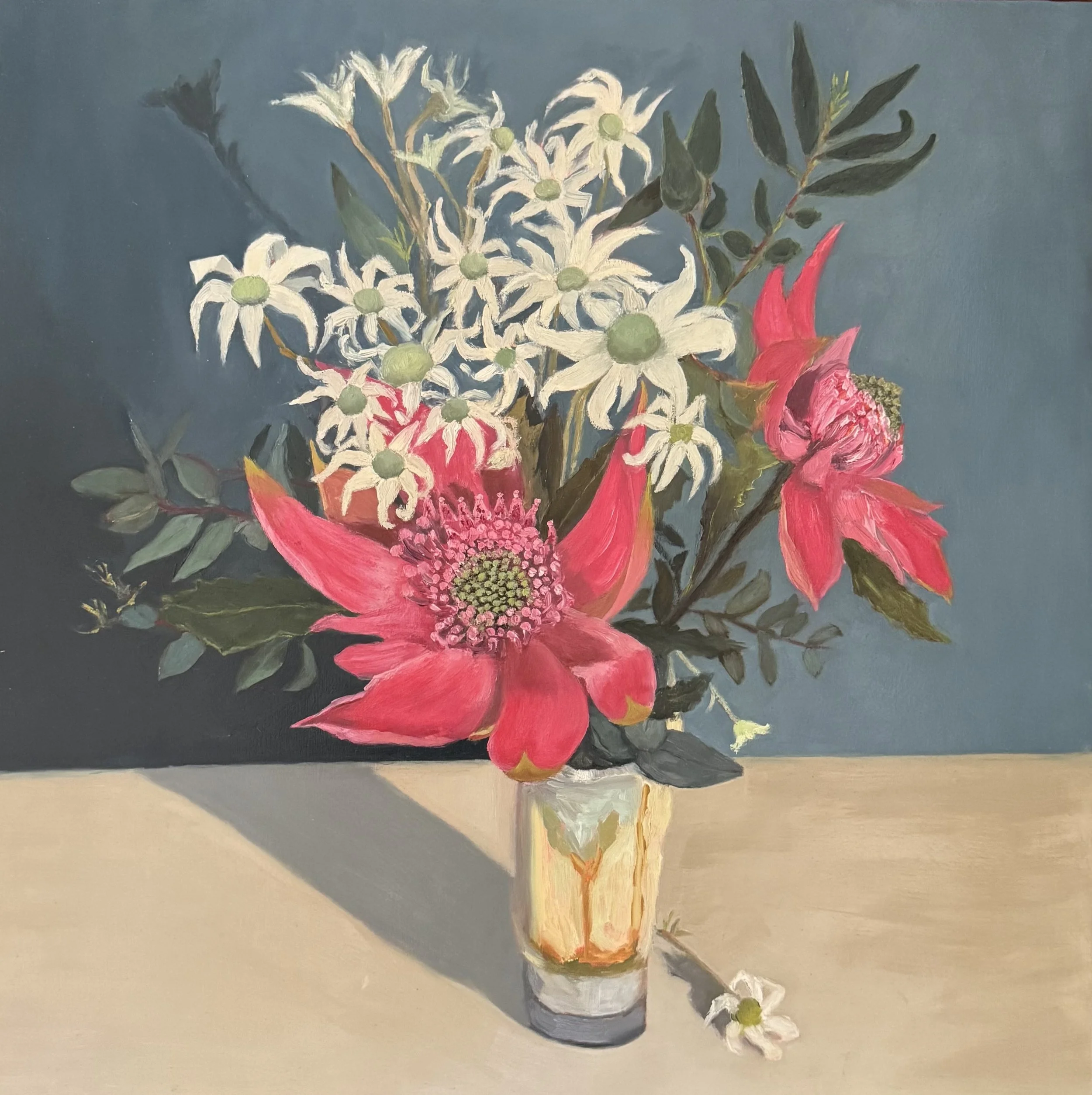 Pinnk Waratahs with wild flannel flowers.jpg