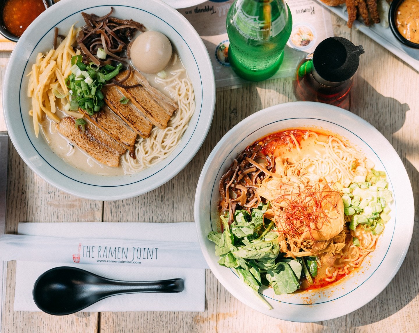 Sun&rsquo;s out, slurp&rsquo;s on ☀️
Whether you&rsquo;re craving creamy or spicy, we&rsquo;ve got your bowl ready.
Pull up, dig in, and taste the joy&mdash;one noodle at a time.

📍 The Ramen Joint | LA 🕐 Open daily 11:30am &ndash; 9:30pm 📞 424.22