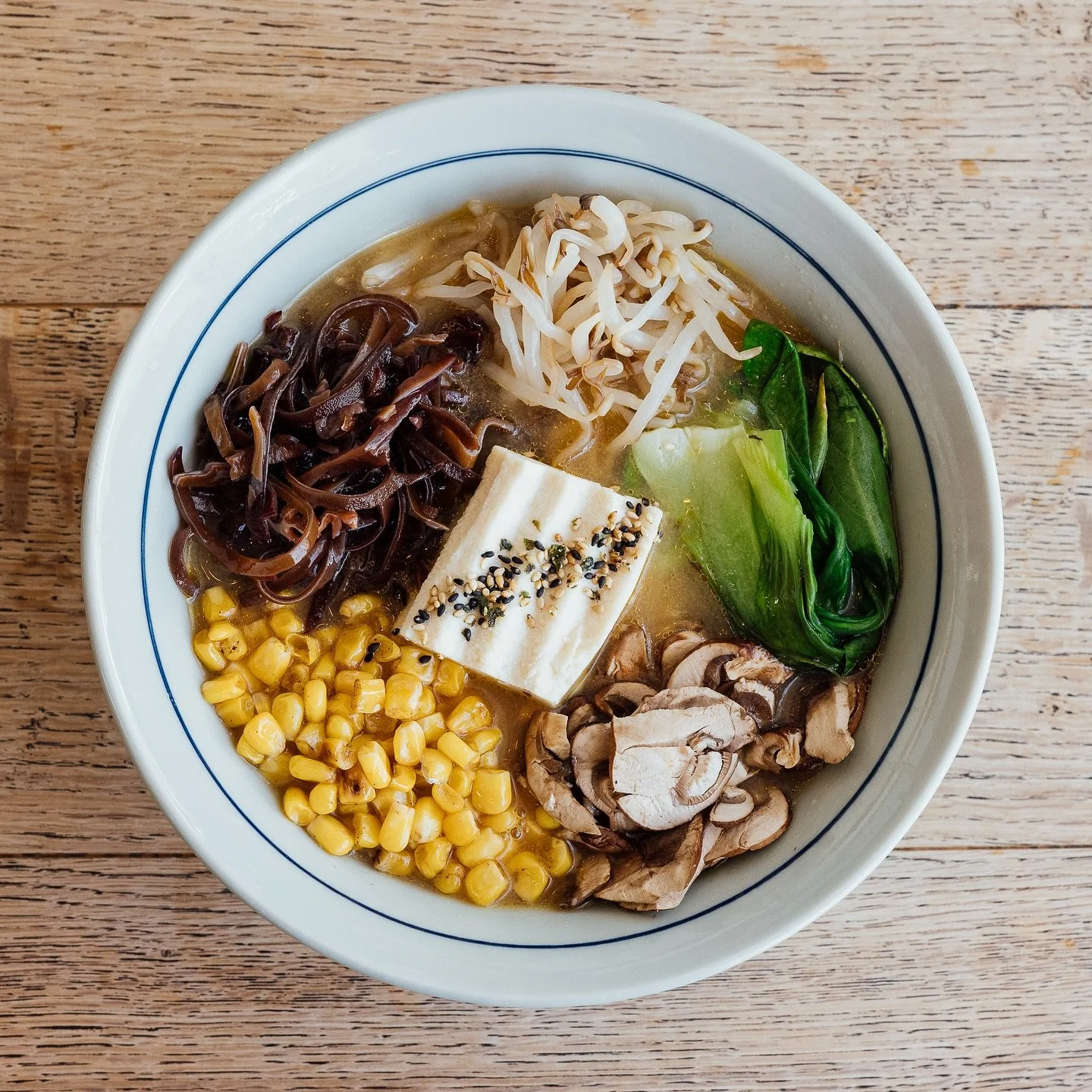 A bowl full of goodness 🌿✨
Tofu, mushrooms, corn, greens, and all the comfort you need.

📍 The Ramen Joint | LA 🕐 Open daily 11:30am &ndash; 9:30pm 📞 424.227.9328