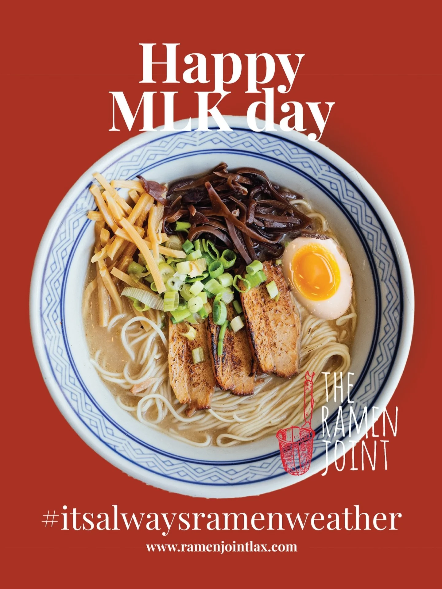 Happy MLK day!

🍜 Craft Ramen &amp; Hibachi Fried Rice
📍 4211 E Willow St, Long Beach, CA 90815 ⏰ 11:30 am to 10 pm Everyday