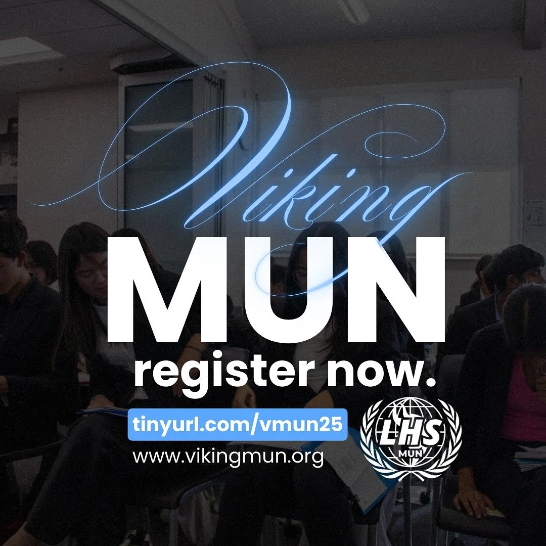 viking mun, lynbrook mun&rsquo;s annual flagship conference, has officially opened for registration! with different levels of committees, this conference is the perfect opportunity to refresh your skills and is a great introduction to how conferences