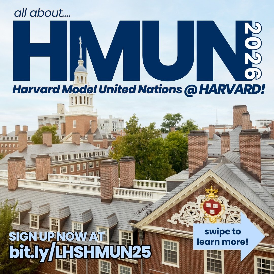 hey MUNBERS! scroll through this post to learn more about one of our travel conferences for this year, HMUN! sign up now at bit.ly/LHSHMUN25 😼📎 signups are due nov 20th.