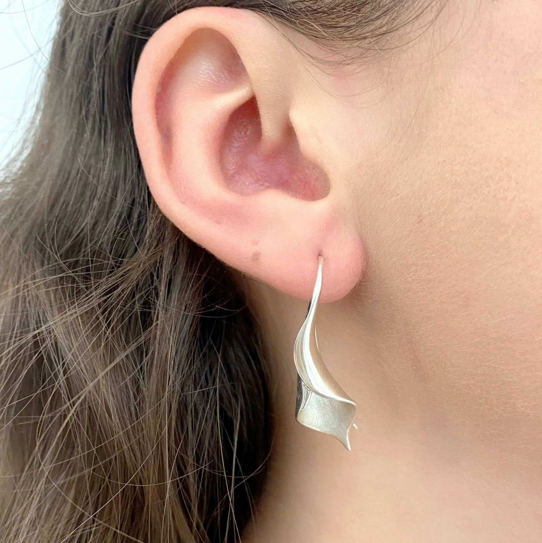 Sterling silver Lilly earrings handmade by Simon Pure
