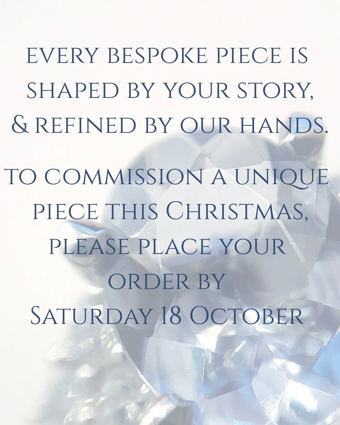 After the 18th October our workshop turns into a glittery snowstorm of last minute magic.....but don&rsquo;t worry if you miss the deadline, we still have a carefully curated selection of limited edition designs for you to discover instore and  onlin
