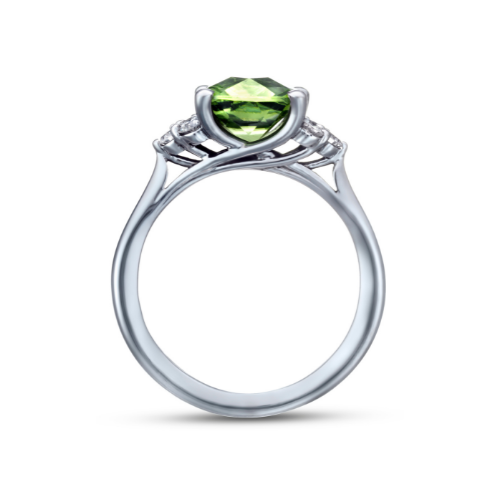 Peridot and diamond seven stone purity ring