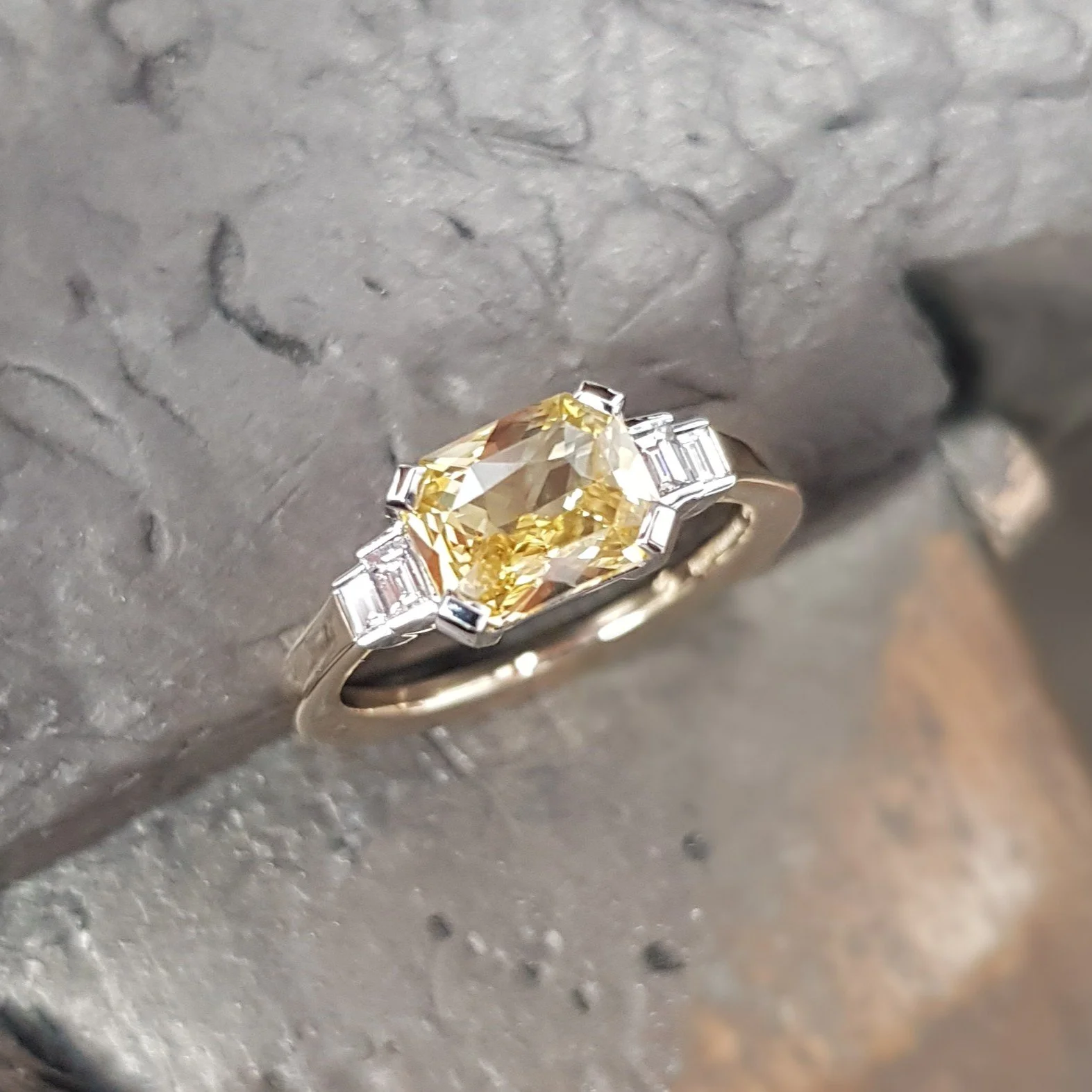 Emerald Cut Yellow Sapphire & Diamond Ring 4.jpg