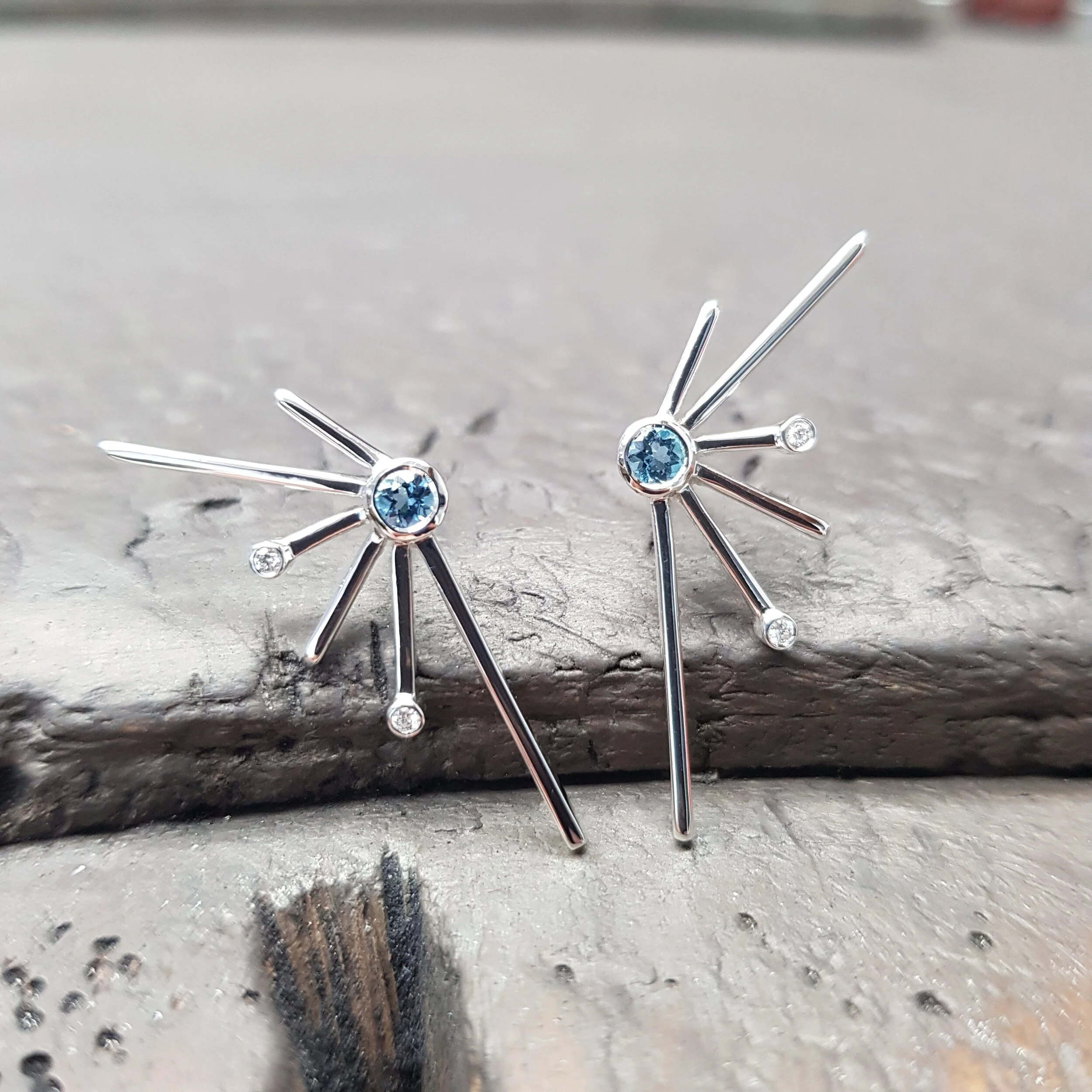 Fireworks Earrings Silver Aqua 3.jpg