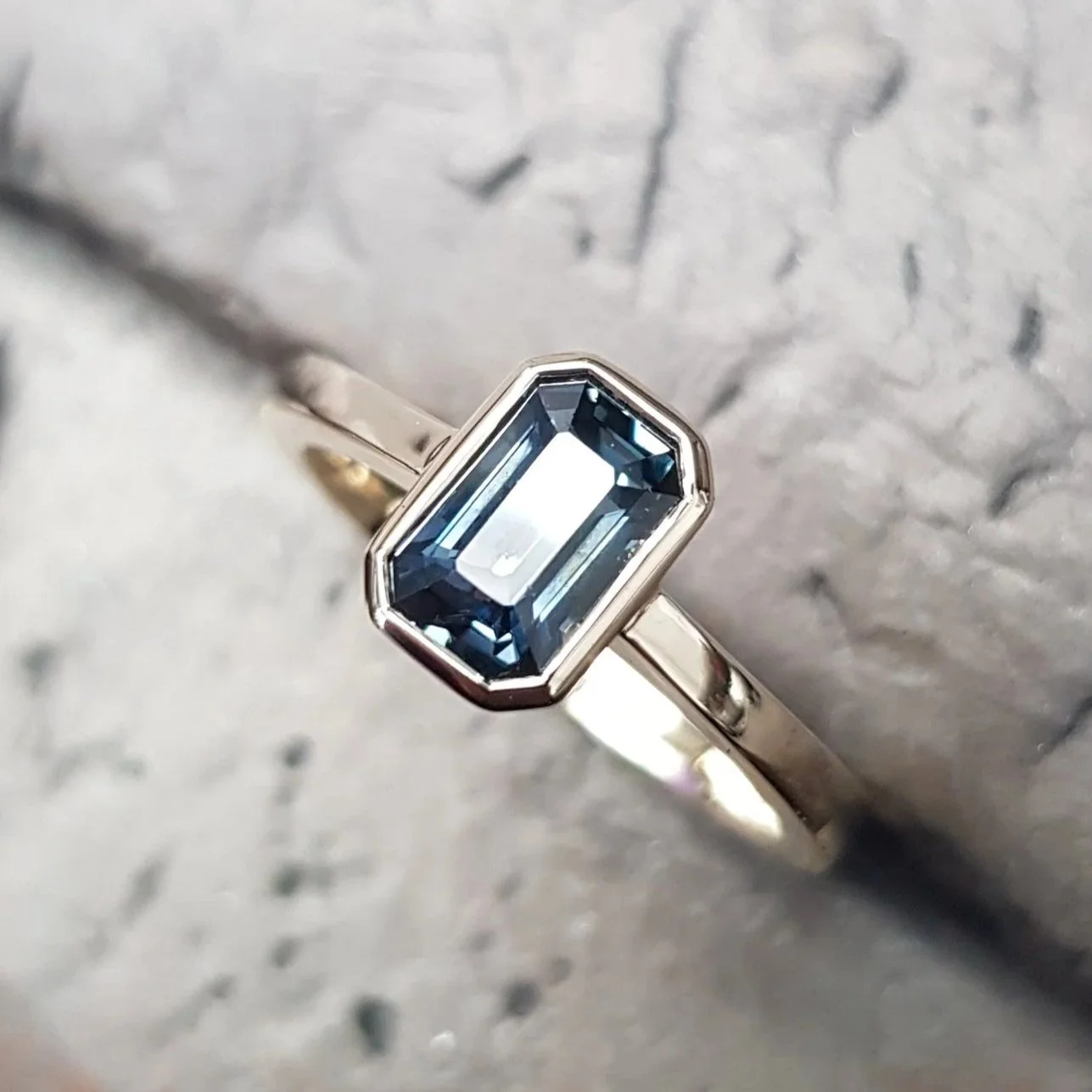 Unique Teal Sapphire Ring