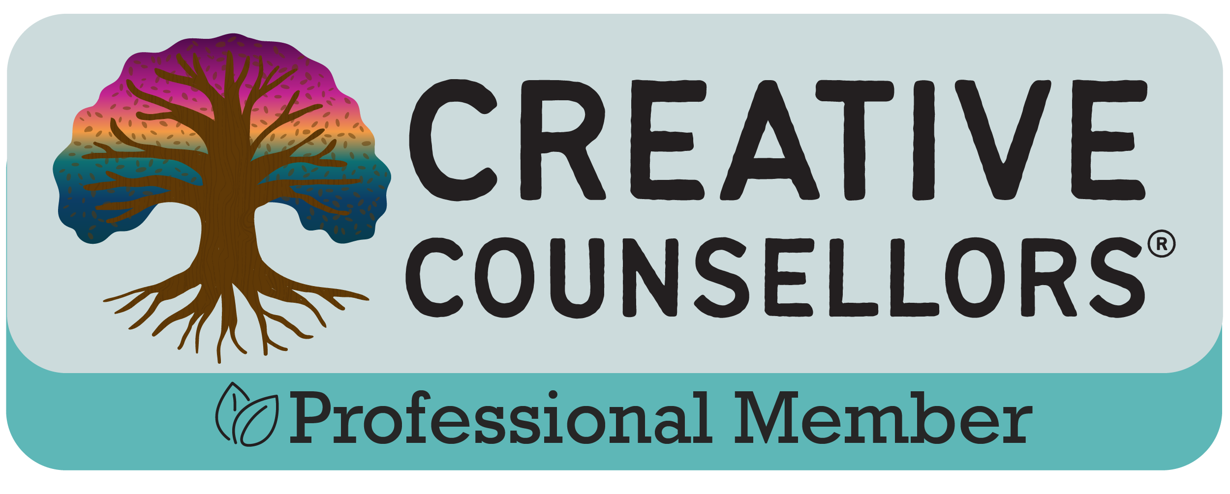 Creative Counsellors Professional Member logo, indicating professional membership and commitment to ethical creative counselling practice