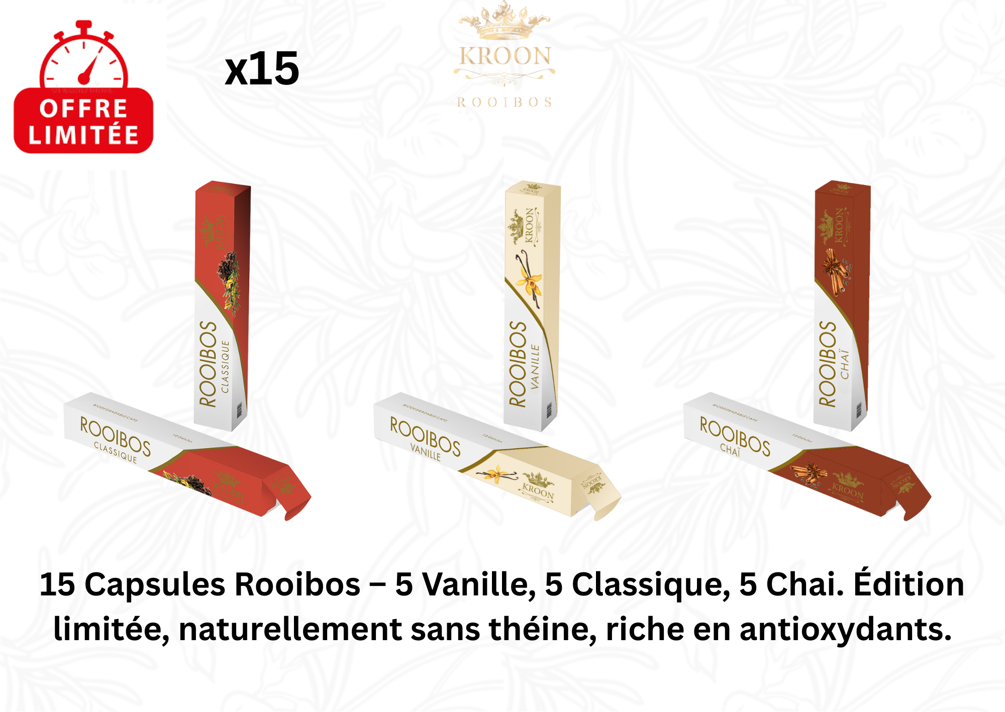 Pack Trio Kroon Rooibos – 15 Capsules