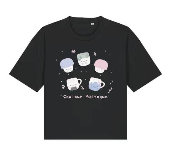 NEW ! T-shirt noir over size unisexe - Happy Cups